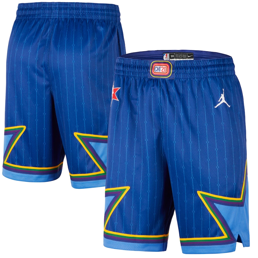 NBA Men 2020 All Star Jerseys Blue Pant Short High Quality Name and Number Print - leoleo123123