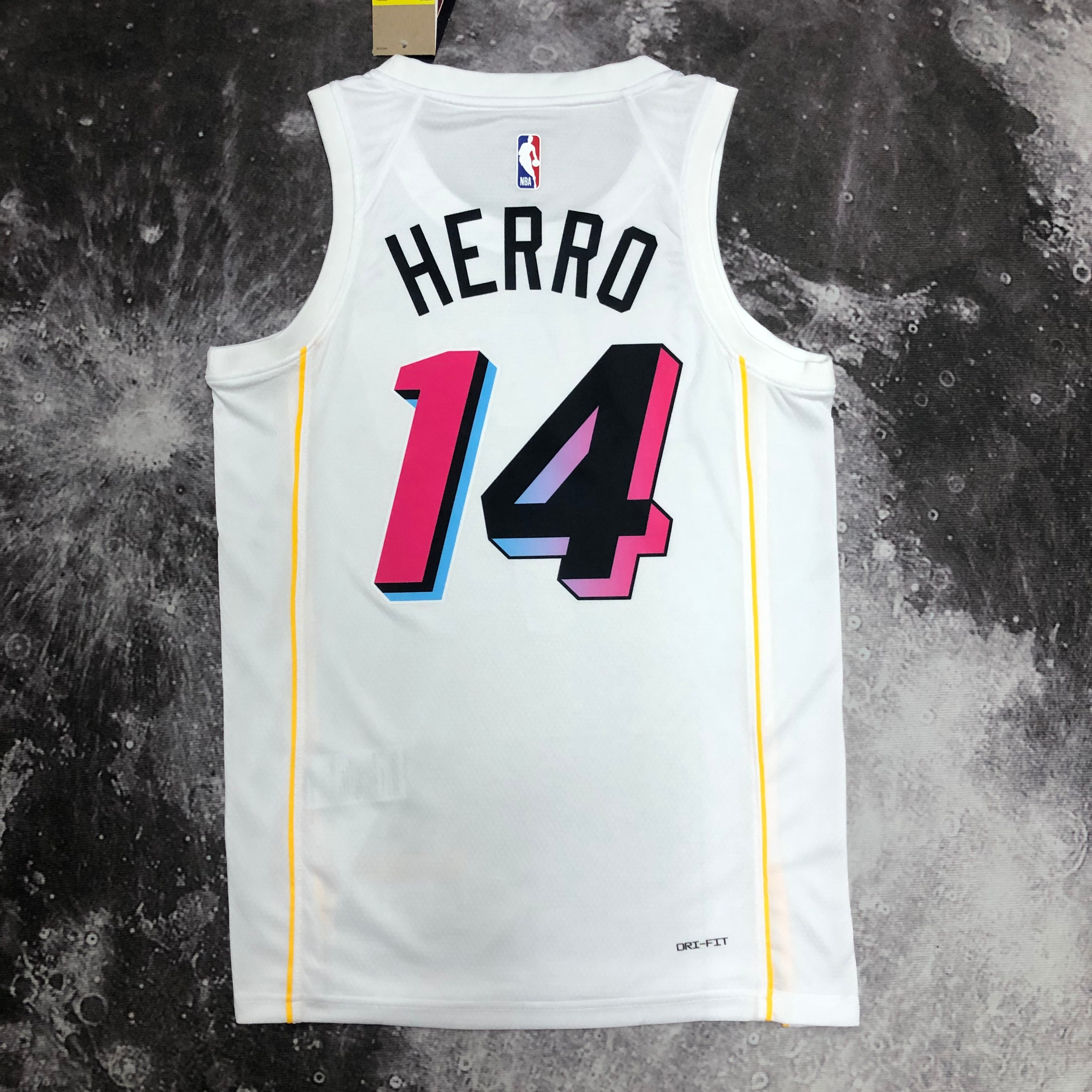 NBA Men Season 2023 Miami Heat White #14 HERRO Jersey High Quality Name and Number Print - leoleo123123