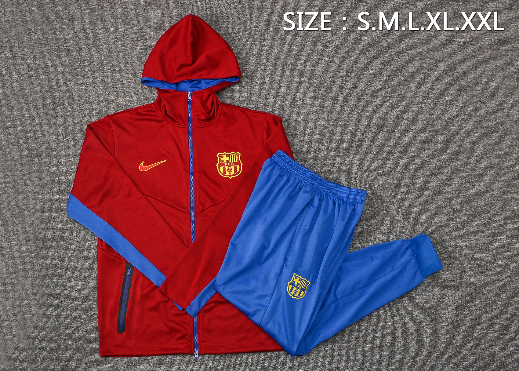 21/22 Barcelona Red with Cap Jacket Tracksuit Thai Quality - leoleo123123