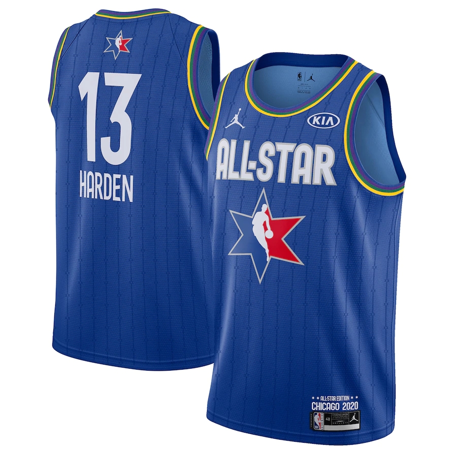 NBA Men 2020 All Star Jerseys Blue #13 HARDEN Jersey High Quality Name and Number Print - leoleo123123