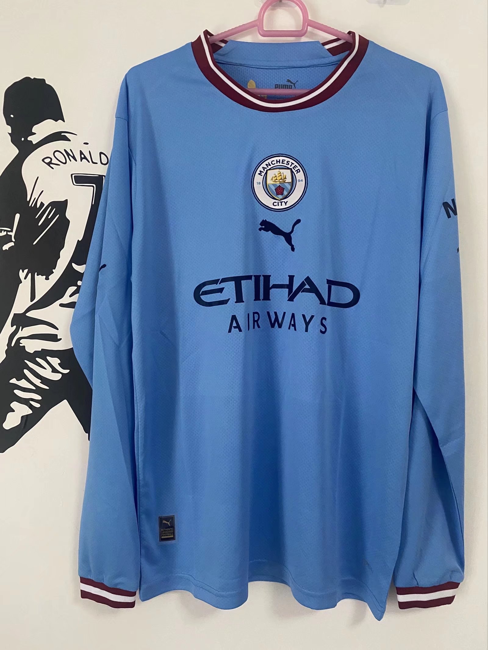 22/23 Man City Home Jersey Long Sleeve Fans Version 1:1 Quality - leoleo123123