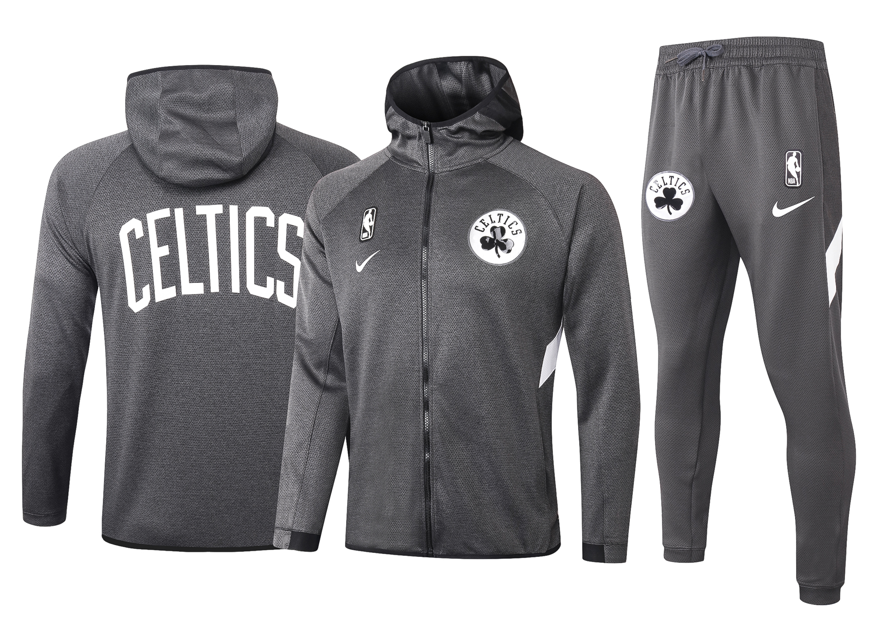 NBA Boston Celtics Dark Grey with Cap Jacket Tracksuit High Quality - leoleo123123