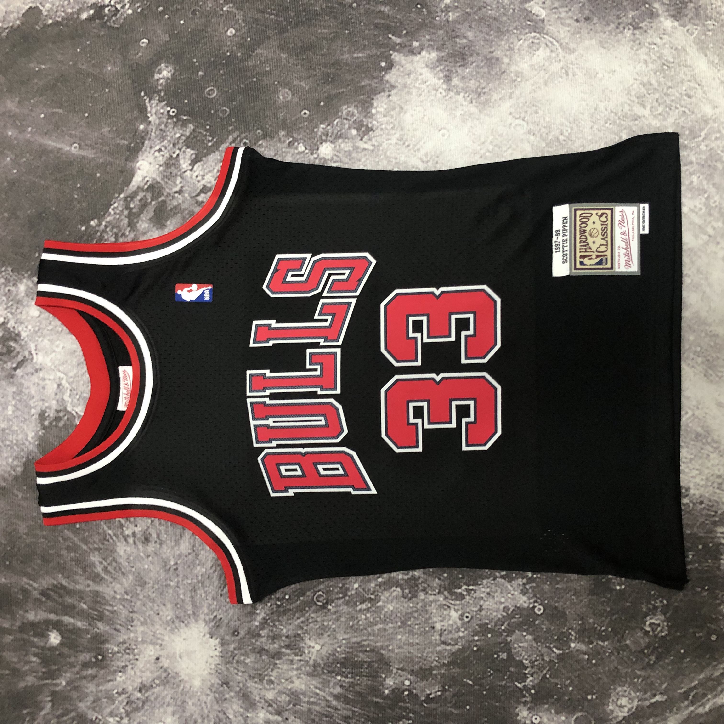 NBA Men Season 1998 Retro Chicago Bulls Black #33 PIPPEN Jersey High Quality Name and Number Print - leoleo123123