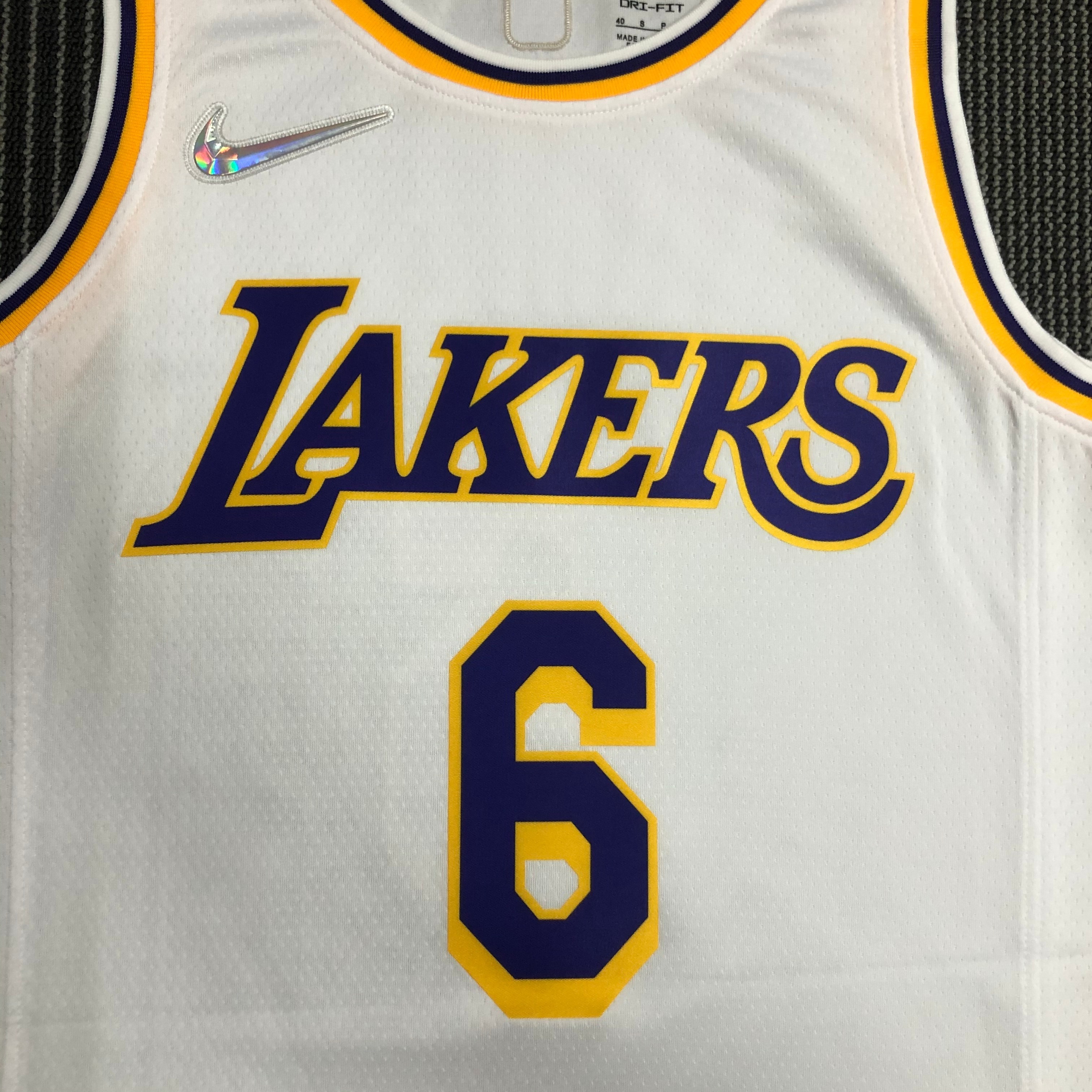 NBA 75th Anniversary Los Angeles Lakers White Round Neck #6 JAMES Jersey High Quality Name and Number Print - leoleo123123