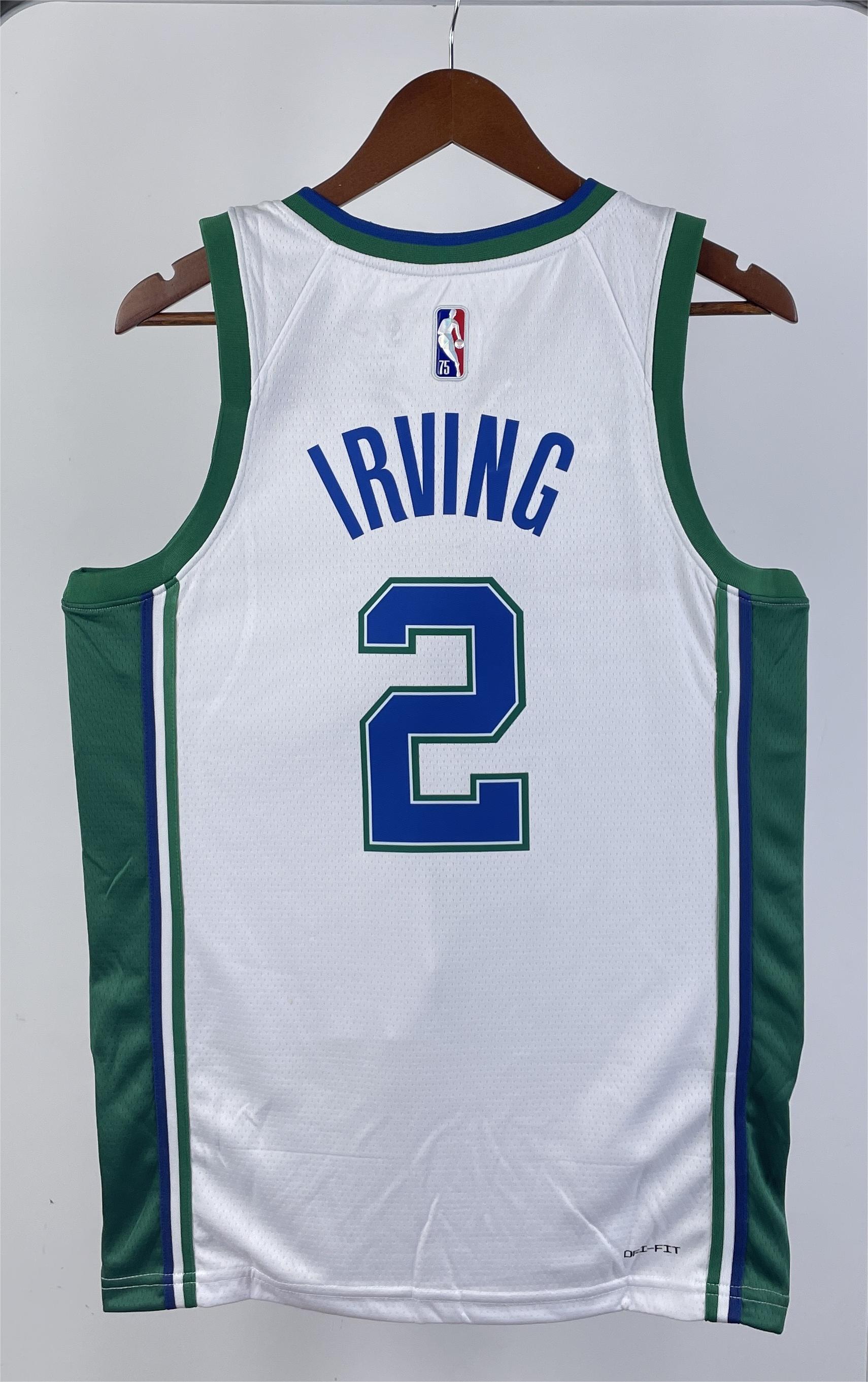 NBA Men 75th Anniversary Season 2022 Dallas Mavericks White #2 IRVING Jersey High Quality Name and Number Print - leoleo123123