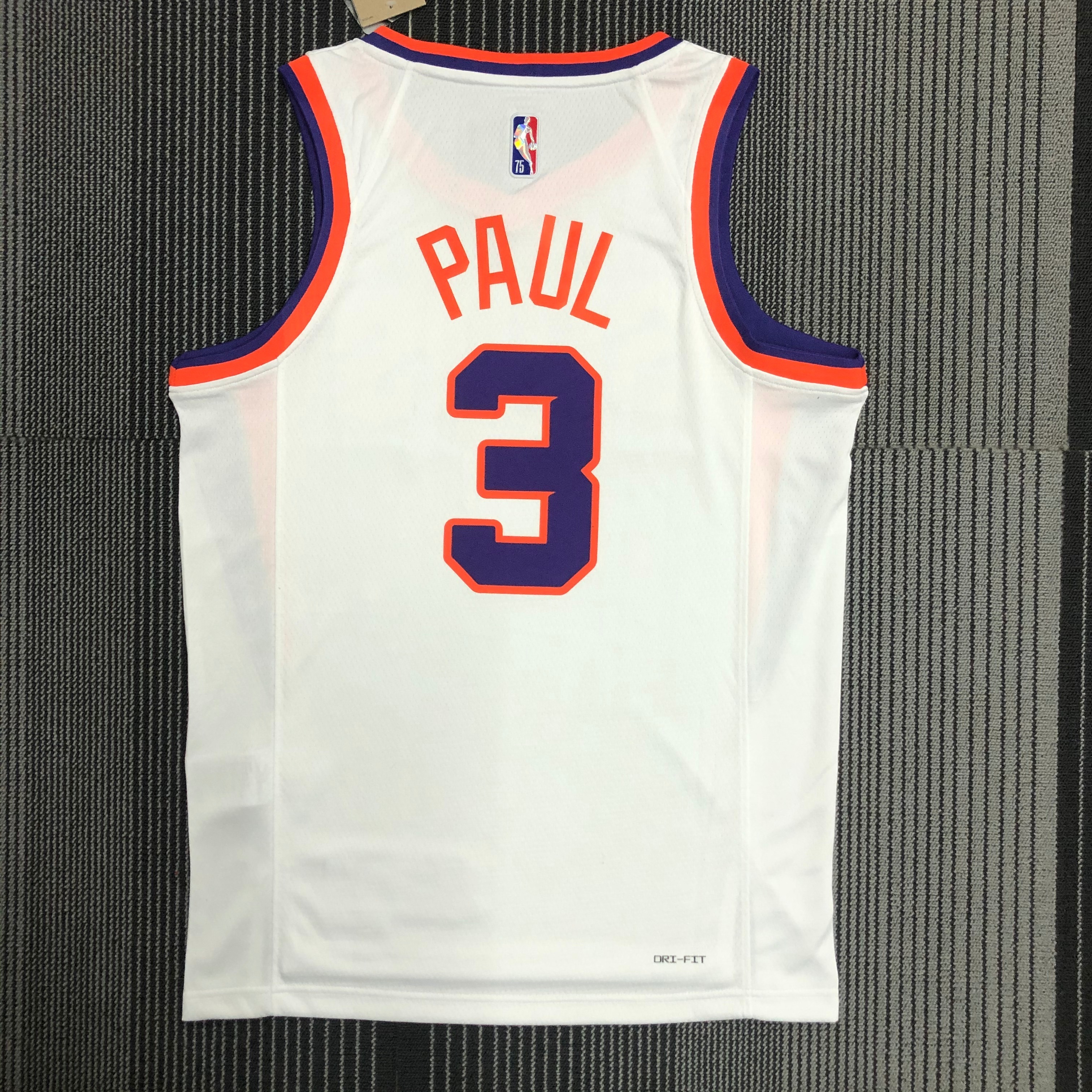 NBA Men 75 Anniversary Phoenix Suns White #3 PAUL Jersey High Quality Name and Number Print - leoleo123123