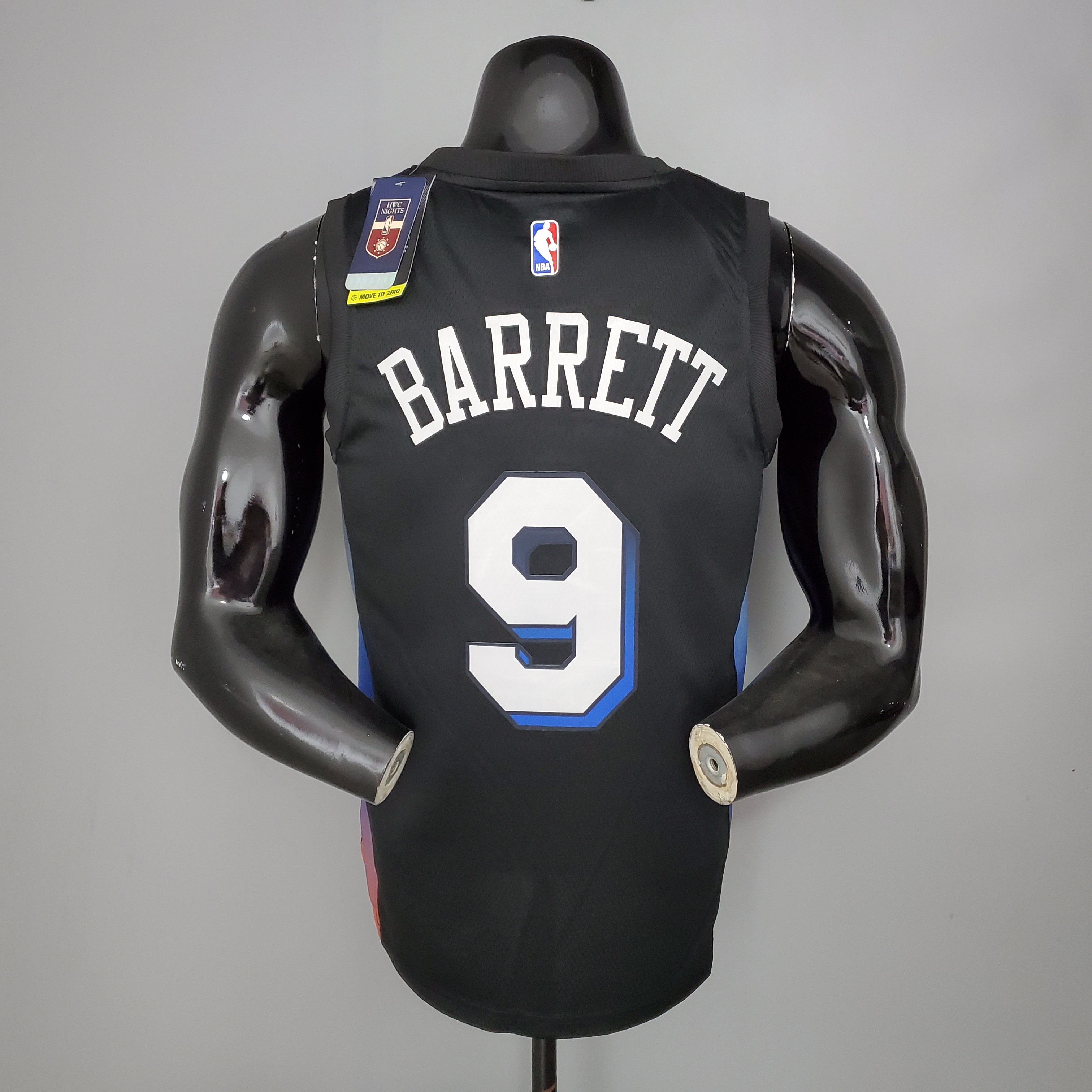 NBA Season 2021 Men New York Knicks Black #9 BARRETT Jersey High Quality Name and Number Print - leoleo123123