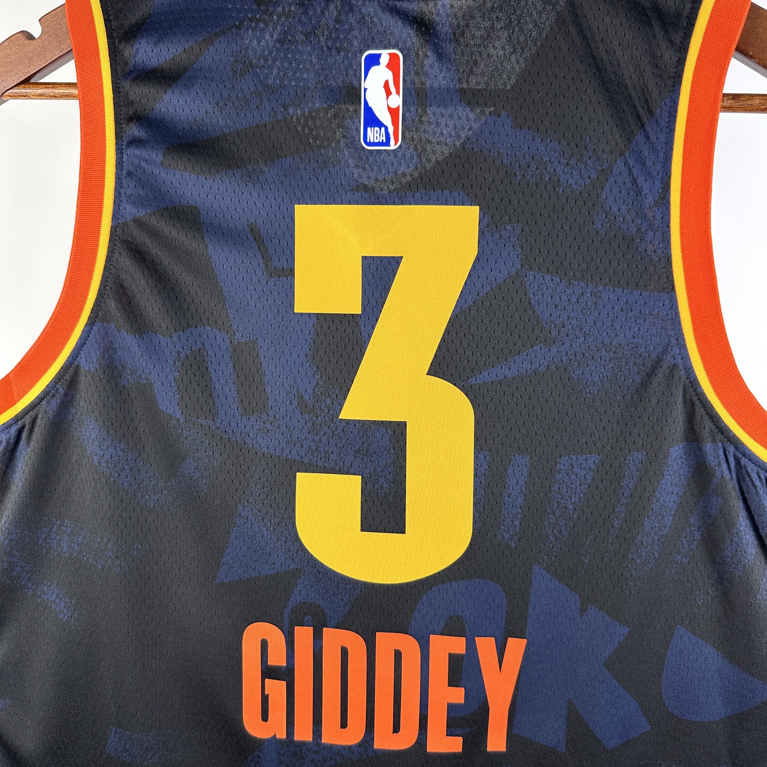 NBA Men 2024 Oklahoma City Thunder City Edition Dark Blue #3 GIDDEYJersey High Quality Name and Number Print - leoleo123123
