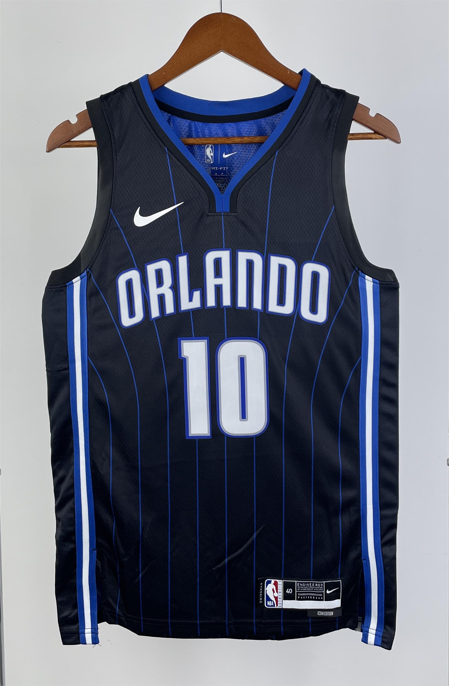 NBA Season 2023 Orlando Magic Black Stripe #10 BOL Jersey High Quality Name and Number Print - leoleo123123