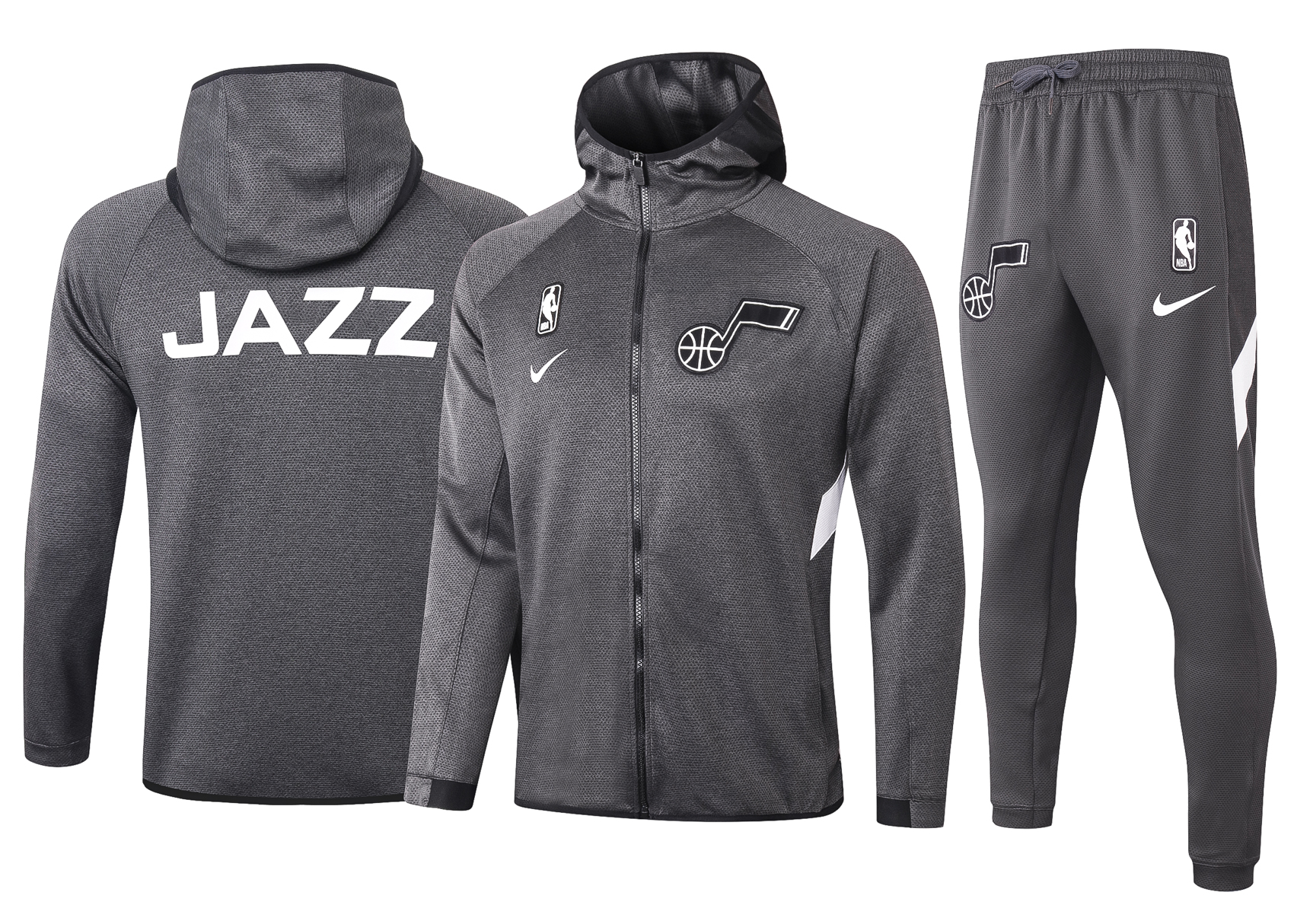 NBA Utah Jazz Dark Grey with Cap Jacket Tracksuit High Quality - leoleo123123