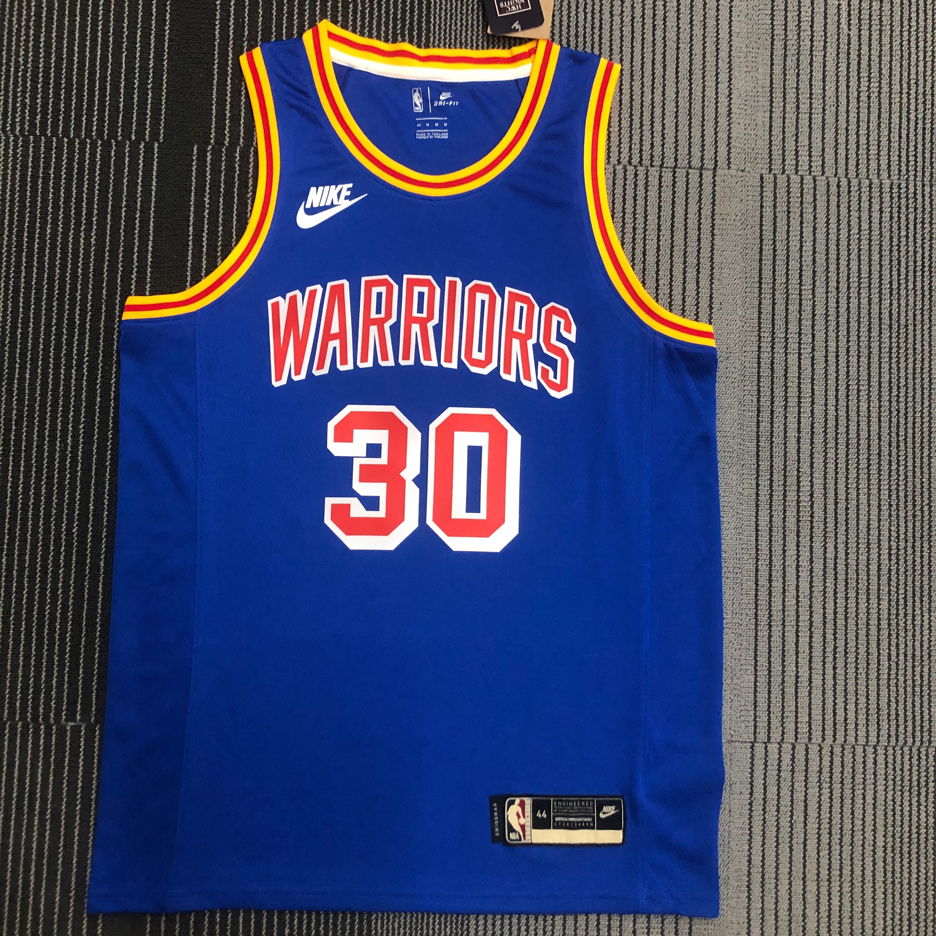 NBA Men Golden State Warriors Retro Blue #30 CURRY Jersey High Quality Name and Number Print - leoleo123123