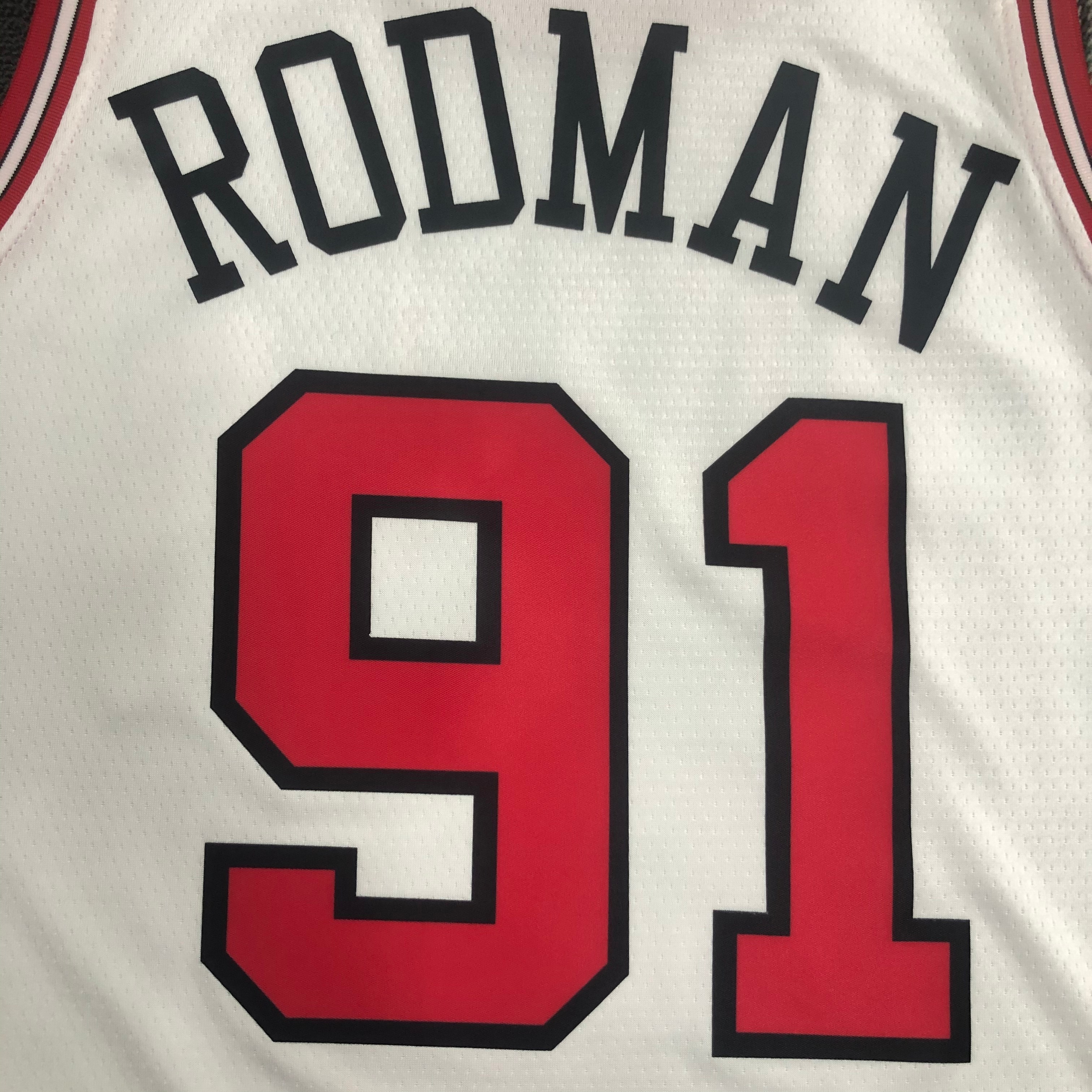 NBA Men Chicago Bulls White #91 RODMAN Jersey High Quality Name and Number Print - leoleo123123