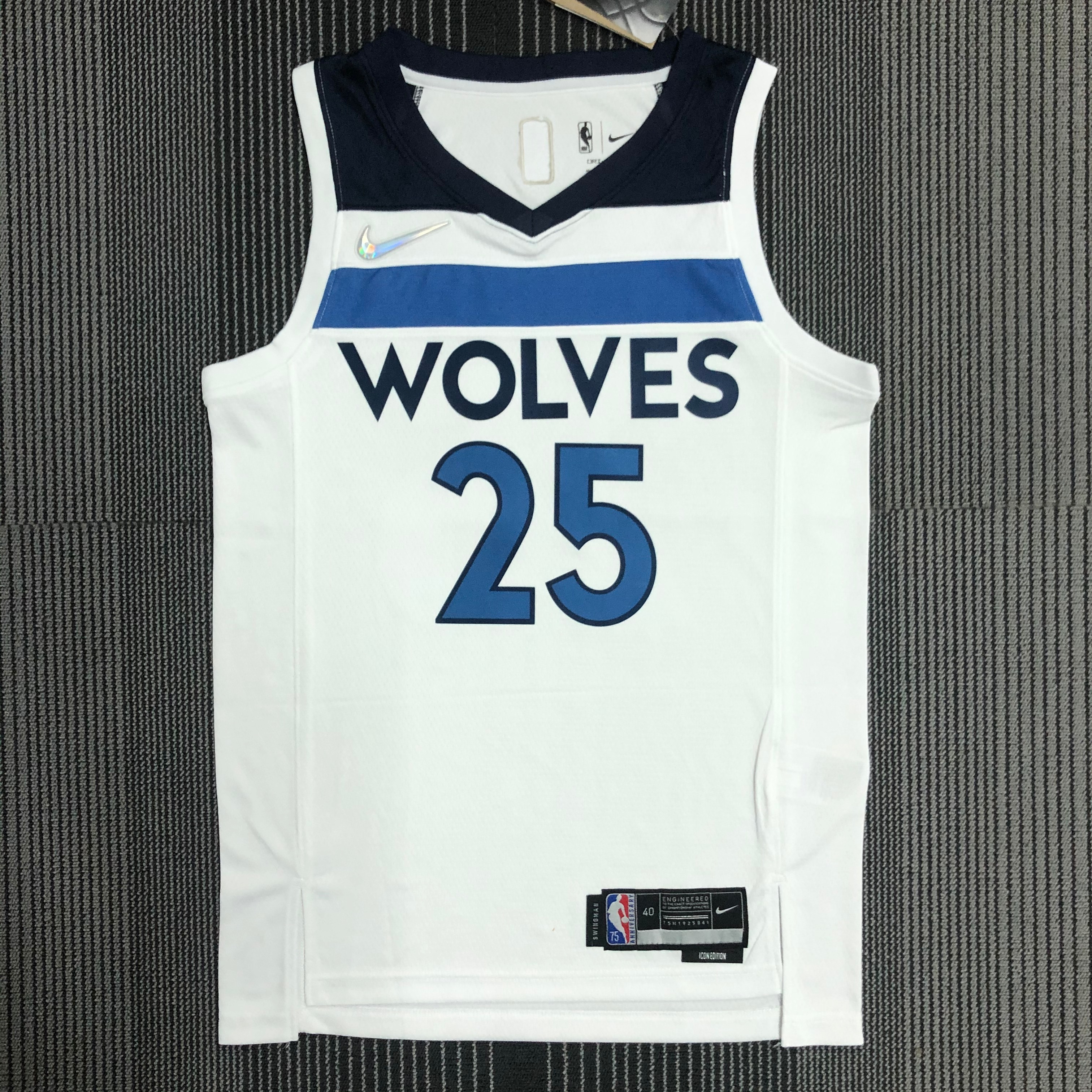 NBA Men 75th Anniversary Minnesota Timberwolves White #25 ROSE Jersey High Quality Name and Number Print - leoleo123123