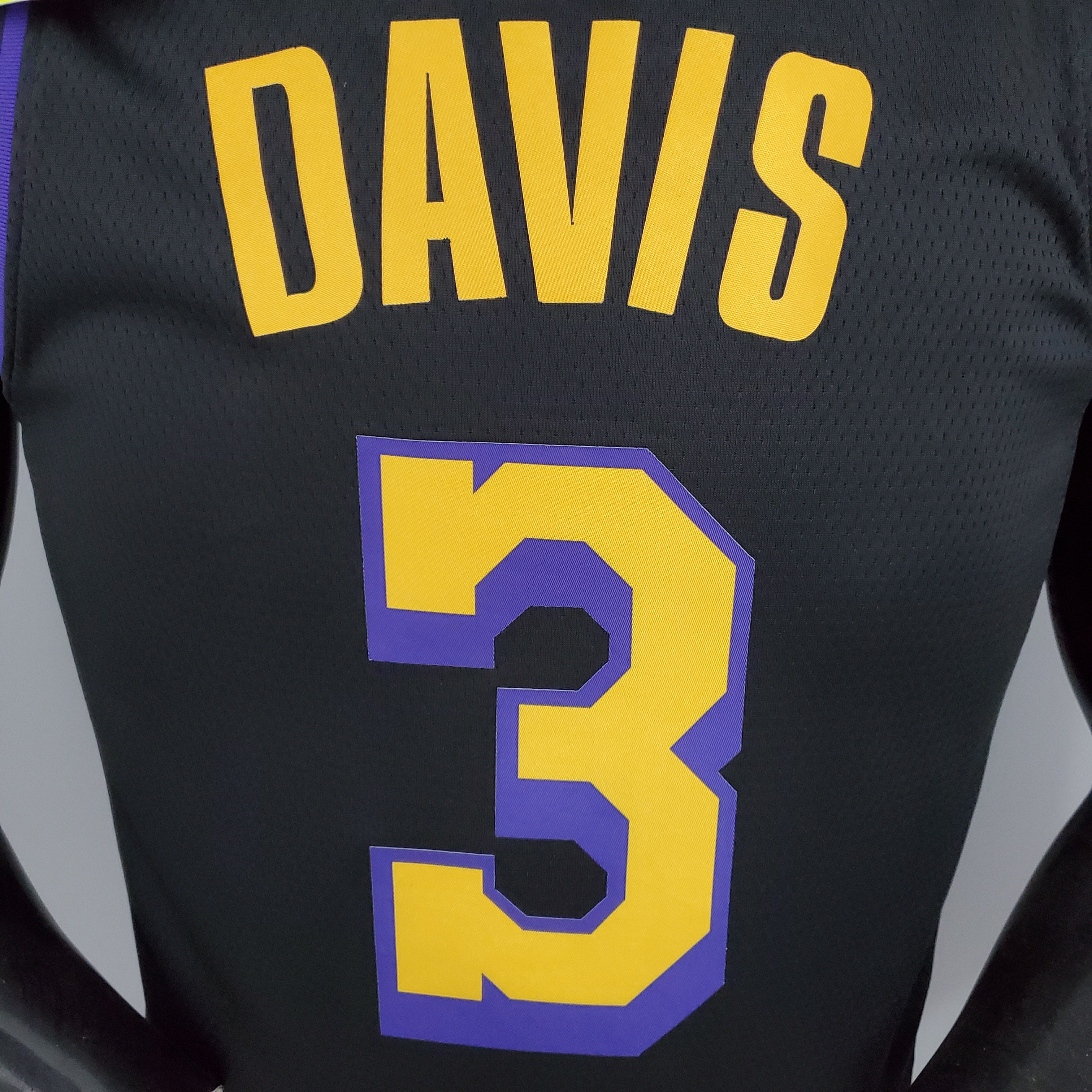 2021 DAVIS#3 Los Angeles Lakers Black Latin Black NBA Jersey High Quality Name and Number Print - leoleo123123