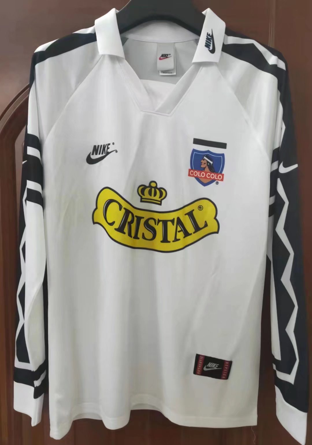 1995 Colo-Colo Home White Retro Soccer Jersey Long Sleeve - leoleo123123
