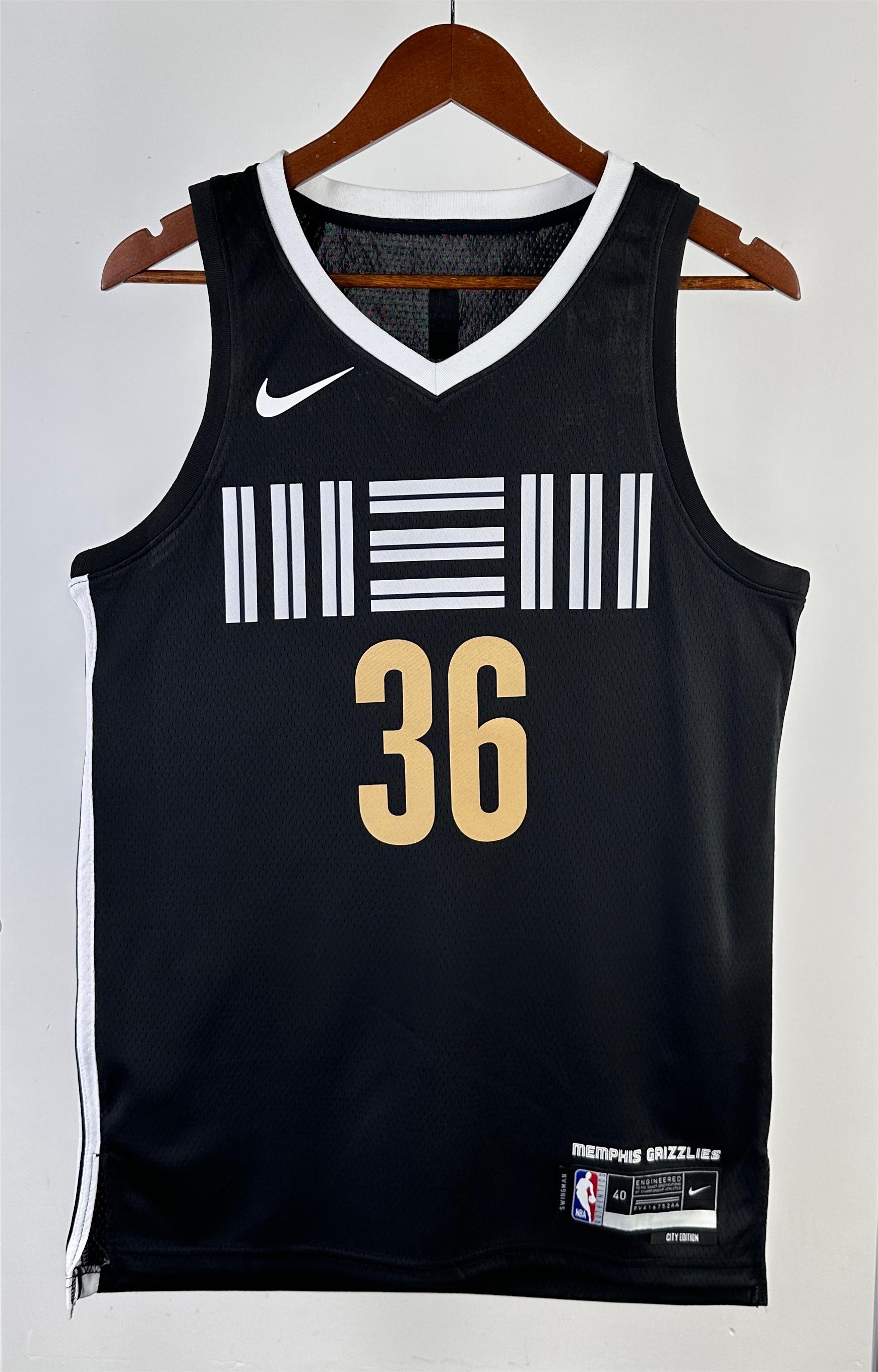 NBA Season 2024 Memphis Grizzlies Black City Eidtion #36 SMART Jersey High Quality Name and Number Print - leoleo123123
