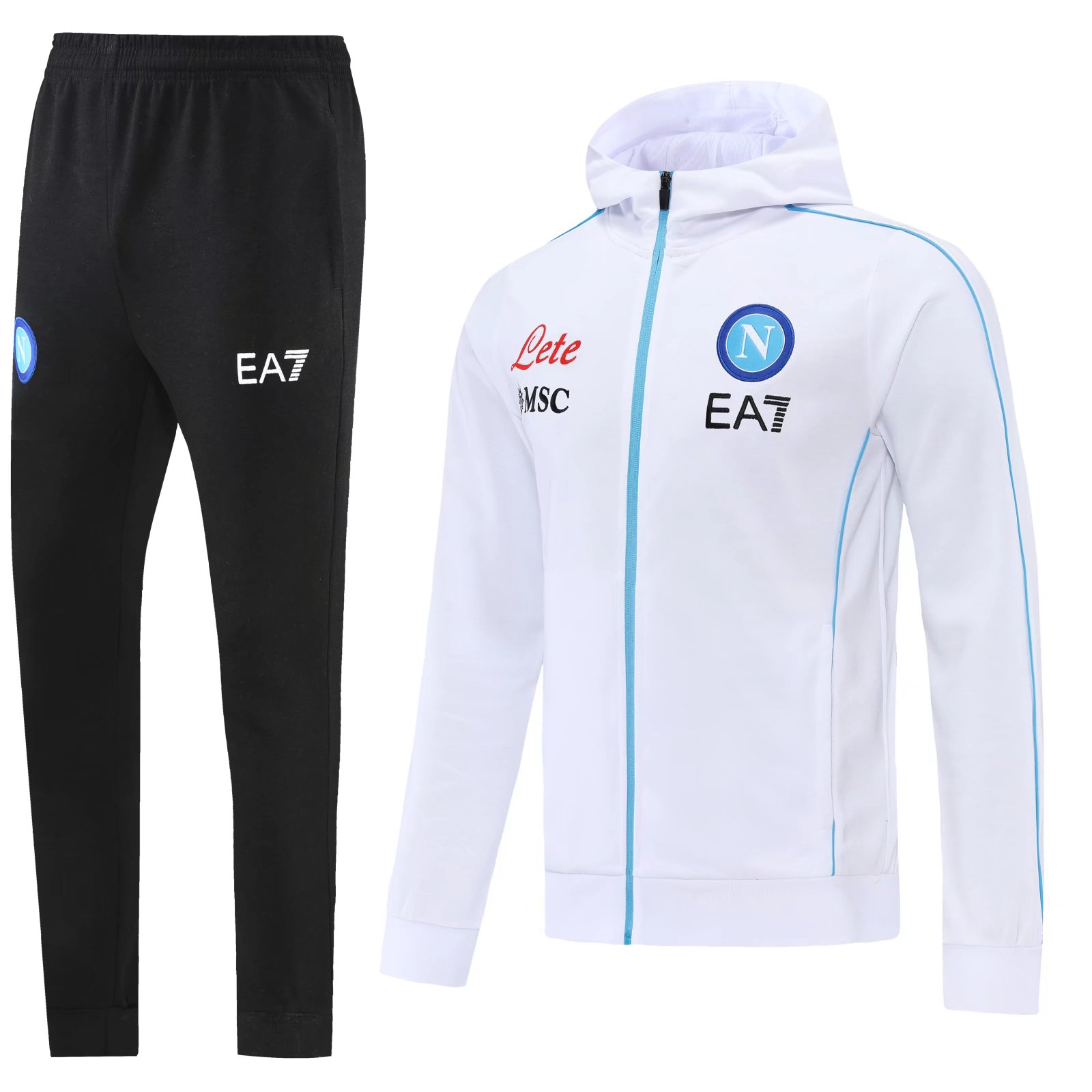 21-22 Napoli White Jacket With Cap Tracksuit Thai Quality - leoleo123123