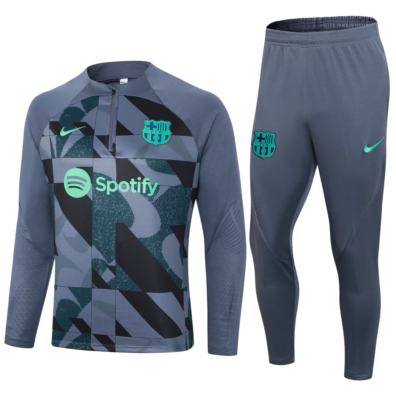 23/24 Barcelona Grey Sweater Tracksuit Thai Quality - leoleo123123