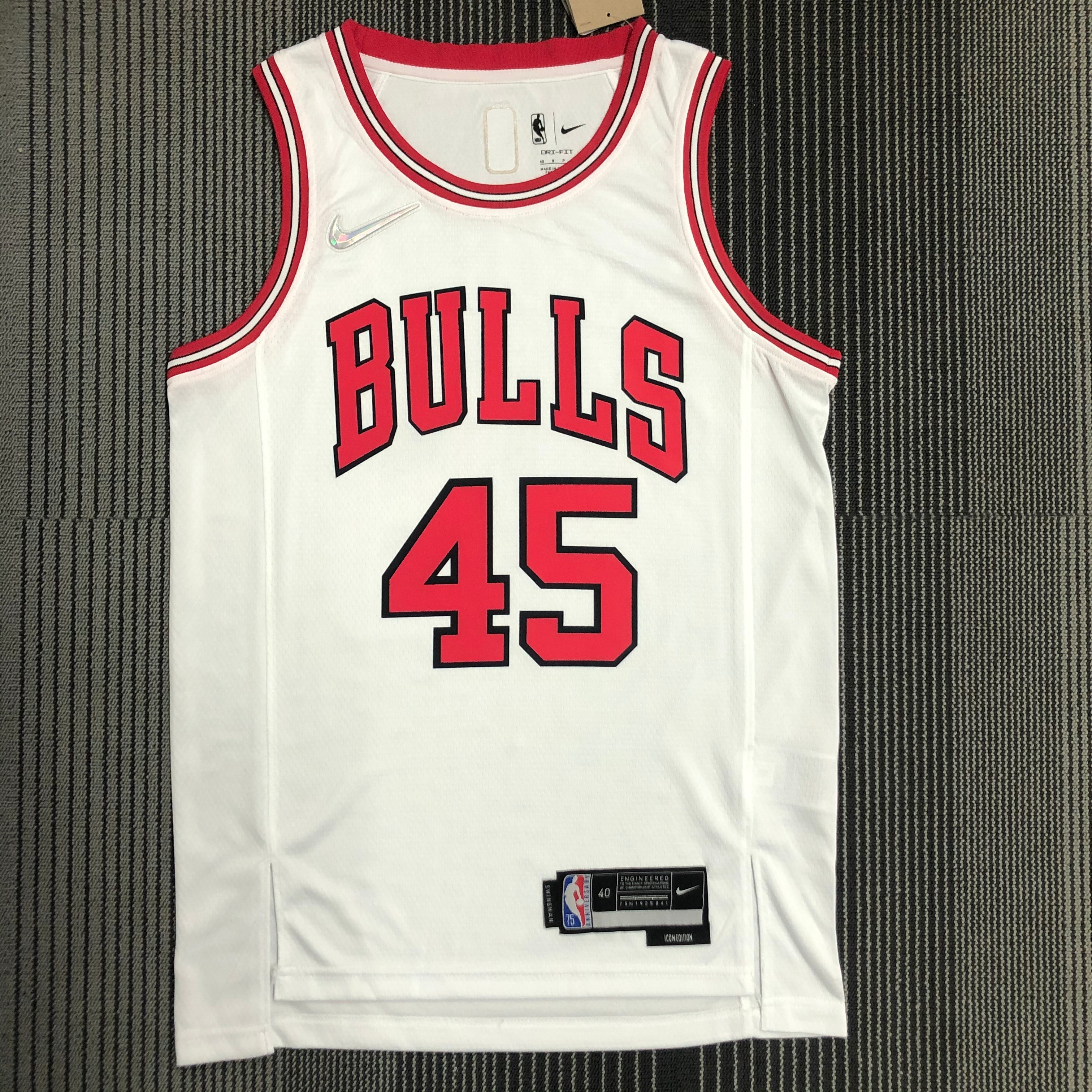 NBA Men 75th Anniversary Chicago Bulls White #45 JORDAN Jersey High Quality Name and Number Print - leoleo123123
