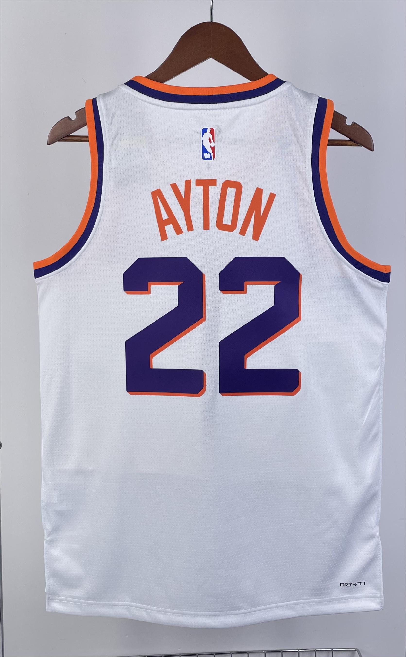 NBA Men 2024 Phoenix Suns White #22 AYTON Jersey High Quality Name and Number Print - leoleo123123