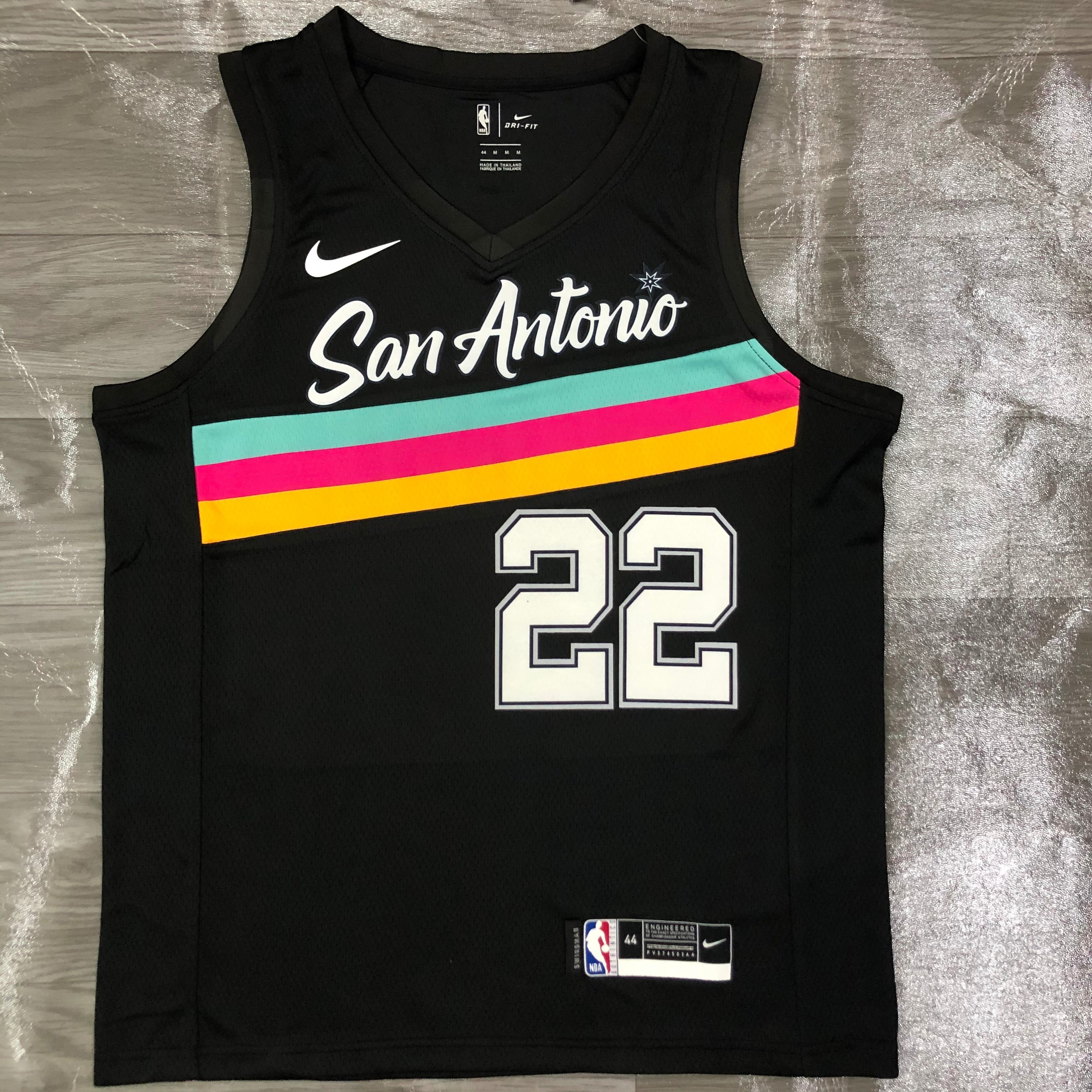NBA Season 2021 Men San Antonio Spurs Black City #22 GAY Jersey High Quality Name and Number Print - leoleo123123