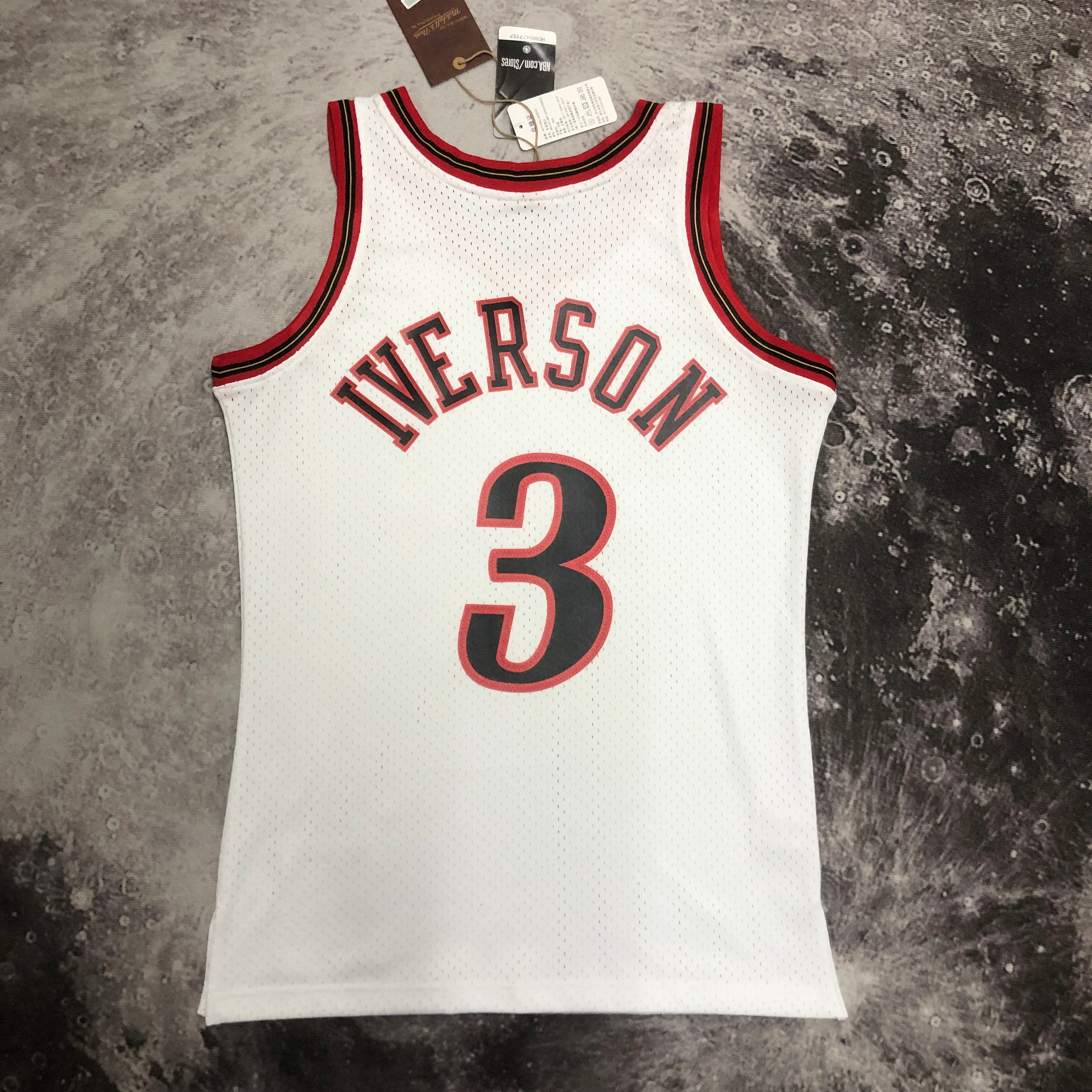 NBA Men 97-98 Philadelphia 76ers White #3 IVERSON Classics Swingman Jersey - leoleo123123