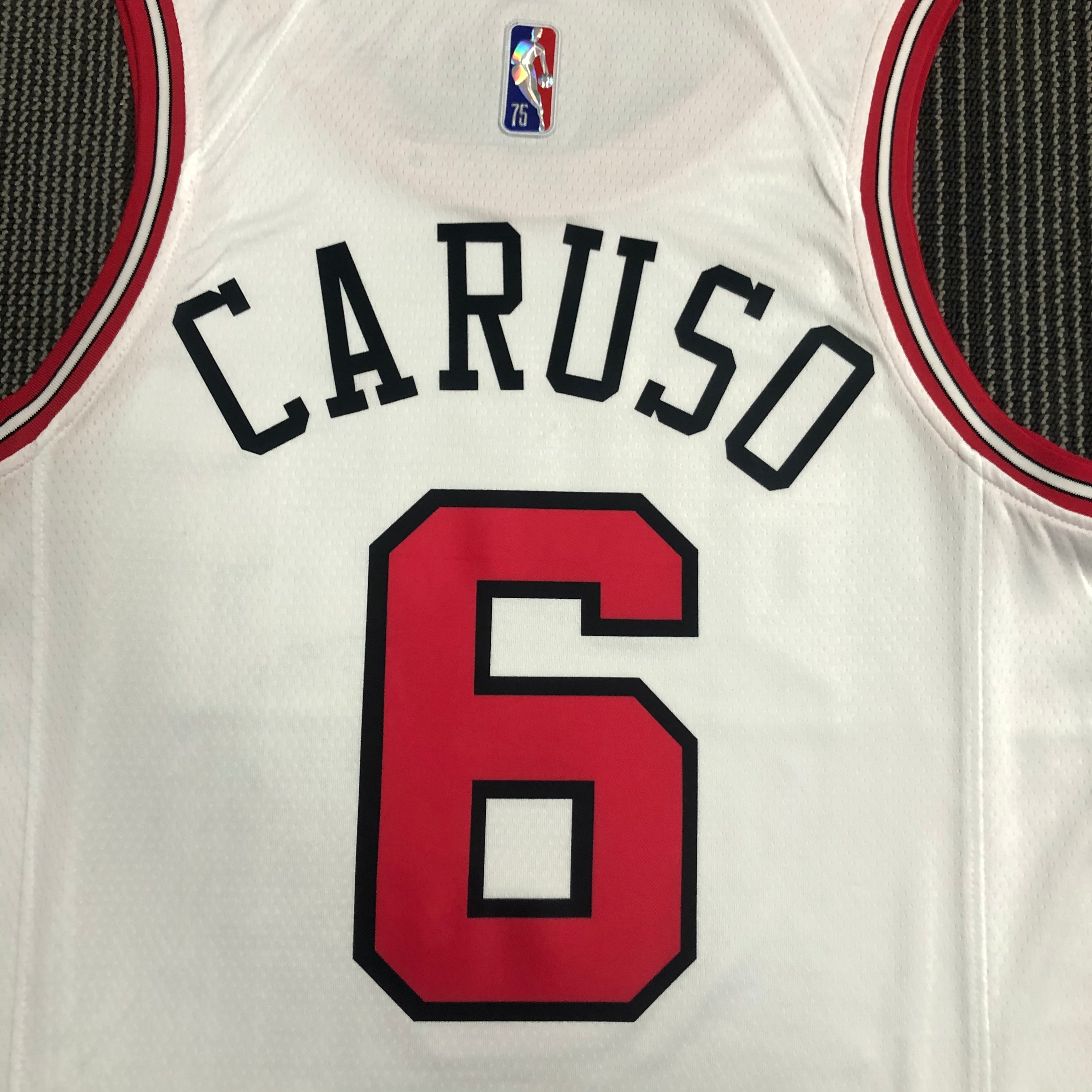 NBA Men 75th Anniversary Chicago Bulls White #6 CARUSO Jersey High Quality Name and Number Print - leoleo123123