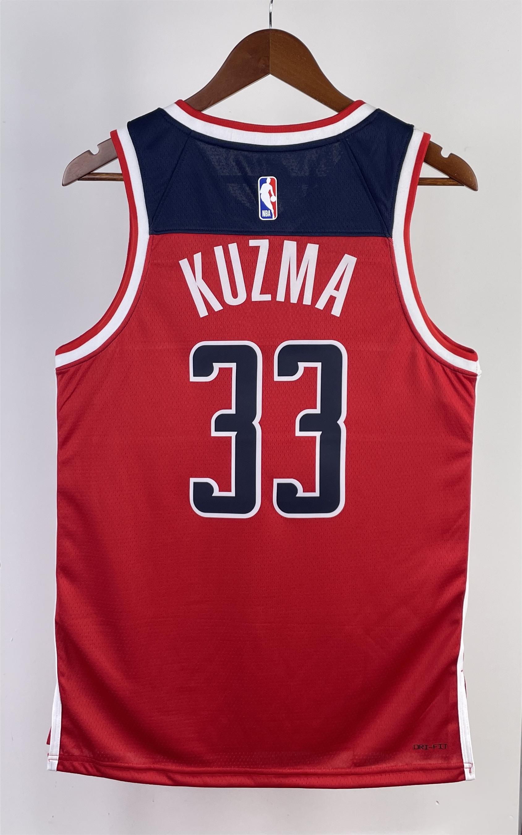 NBA Men 2023 Washington Wizards Red #33 KUZMA Jersey High Quality Name and Number Print - leoleo123123