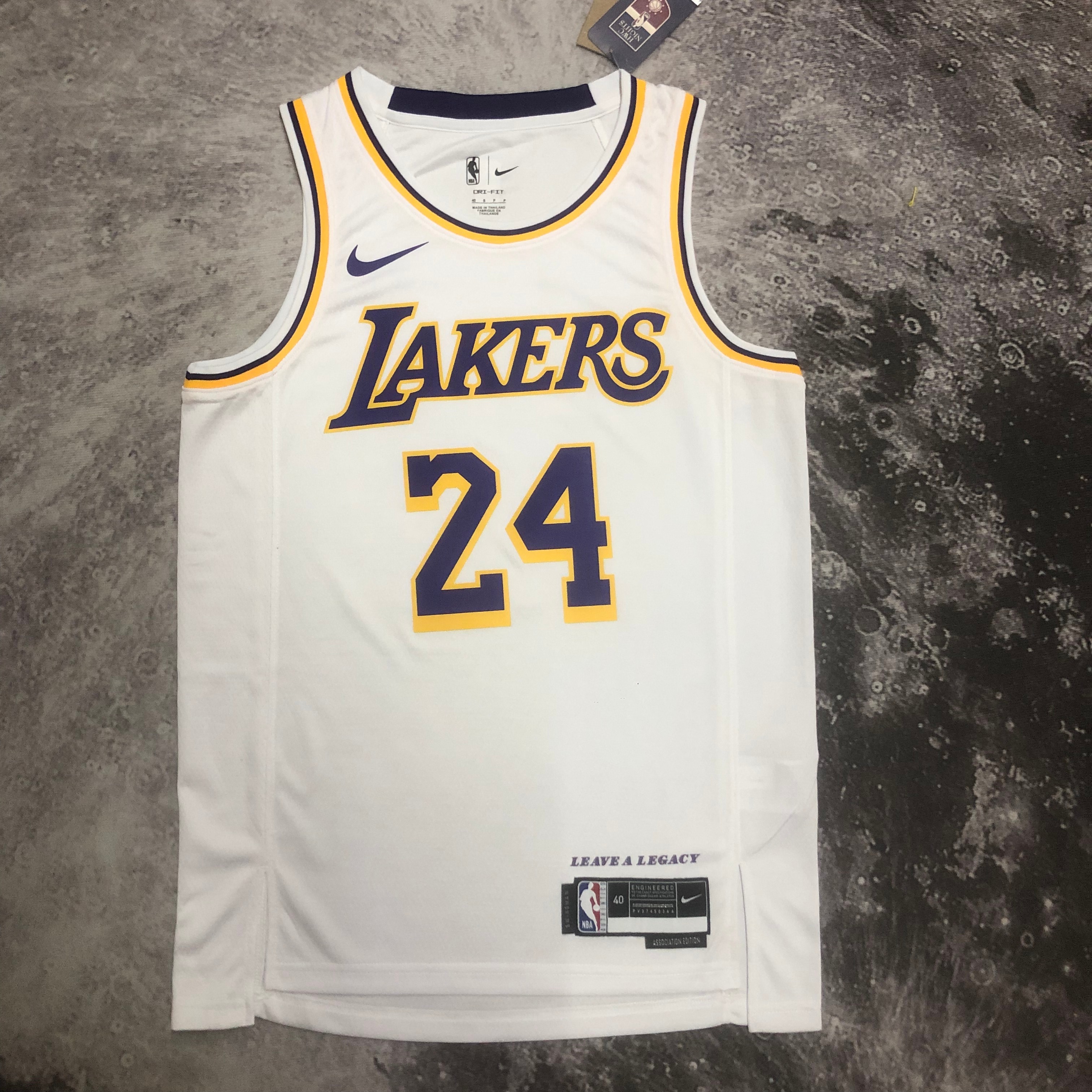 NBA Men Season 2023 Los Angeles Lakers White #24 BRYANT Jersey High Quality Name and Number Print - leoleo123123