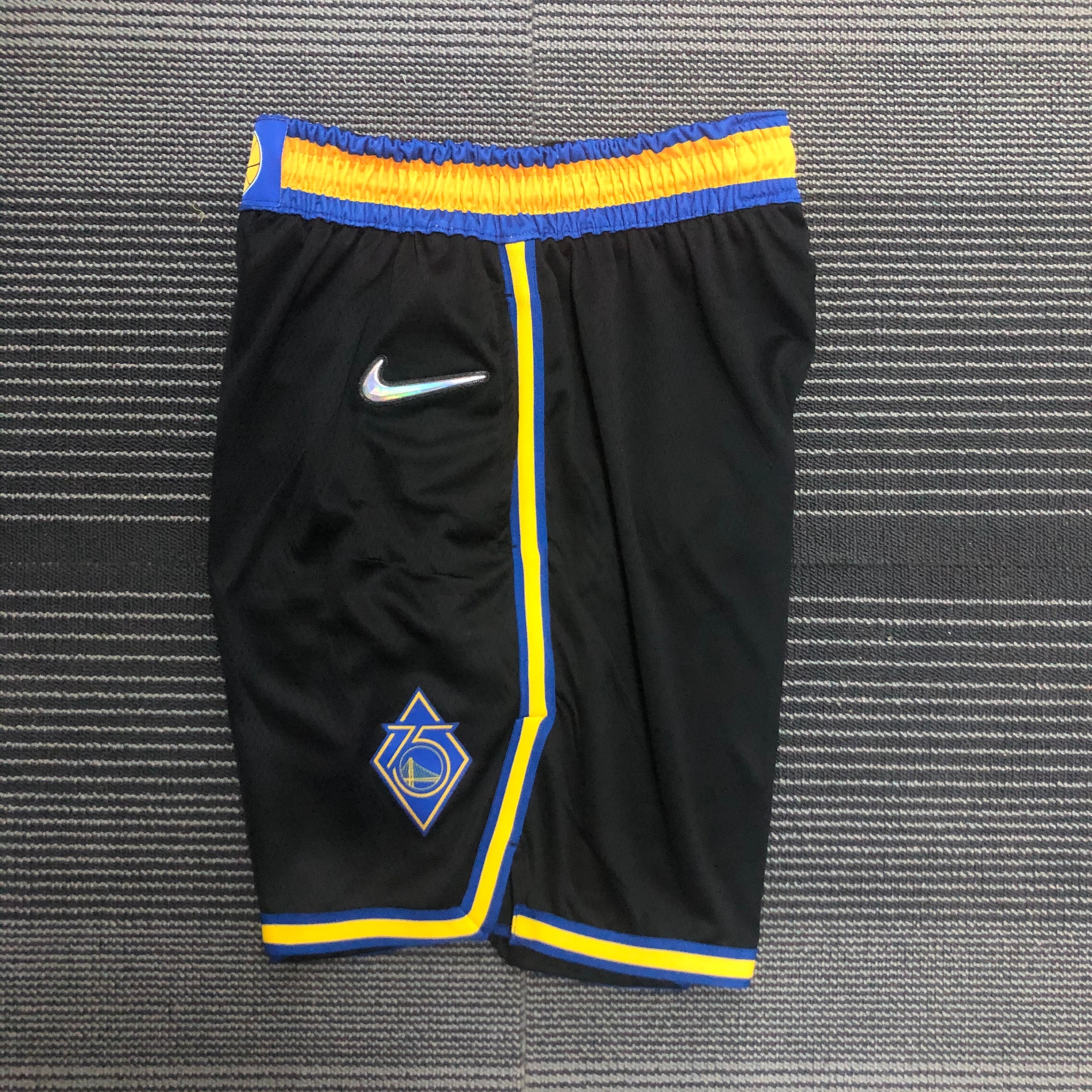NBA Men 75th Anniversary Season 2022 Golden State Warriors Black Pant High Quality Name and Number Print - leoleo123123