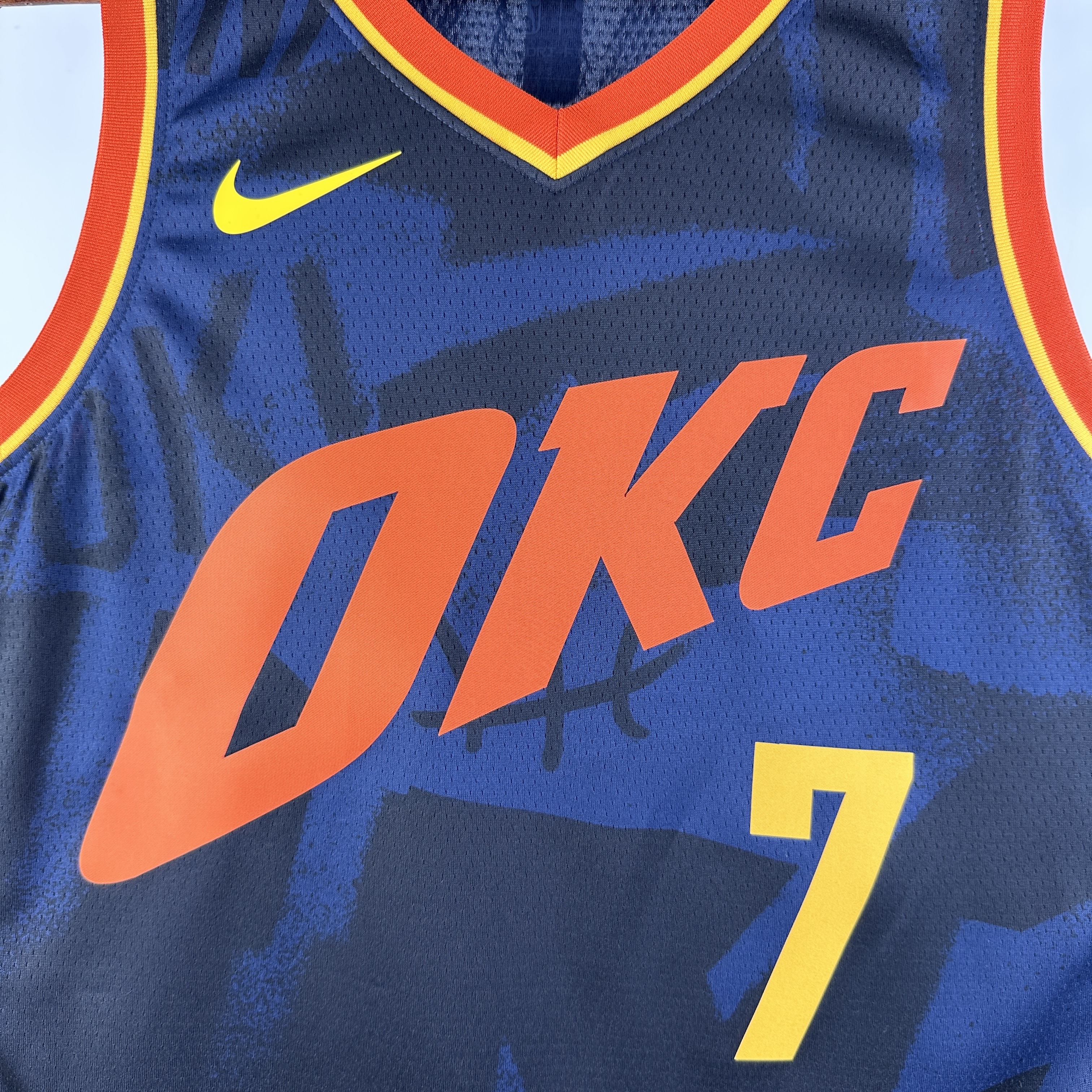 NBA Men 2024 Oklahoma City Thunder City Edition Dark Blue #7 HOLMGREN Jersey High Quality Name and Number Print - leoleo123123