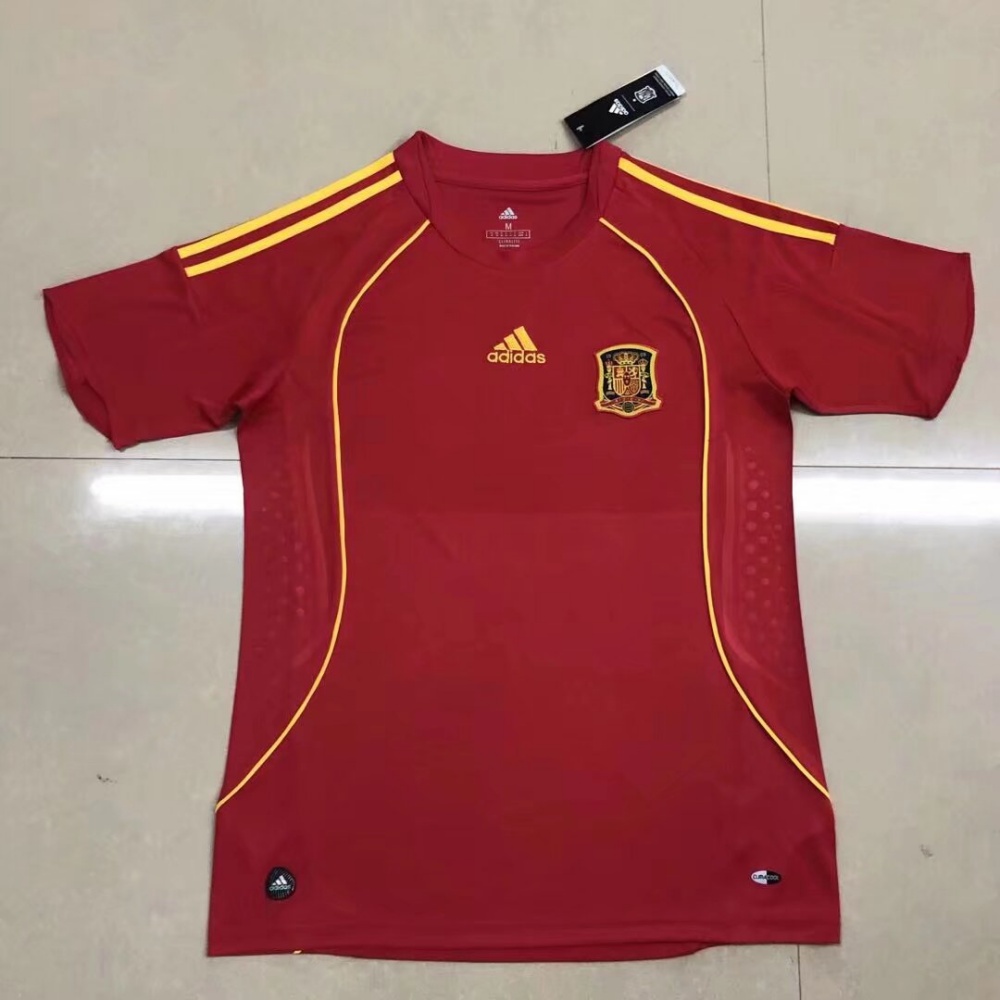 2008 Spain Home Fans Version Retro Jersey - leoleo123123