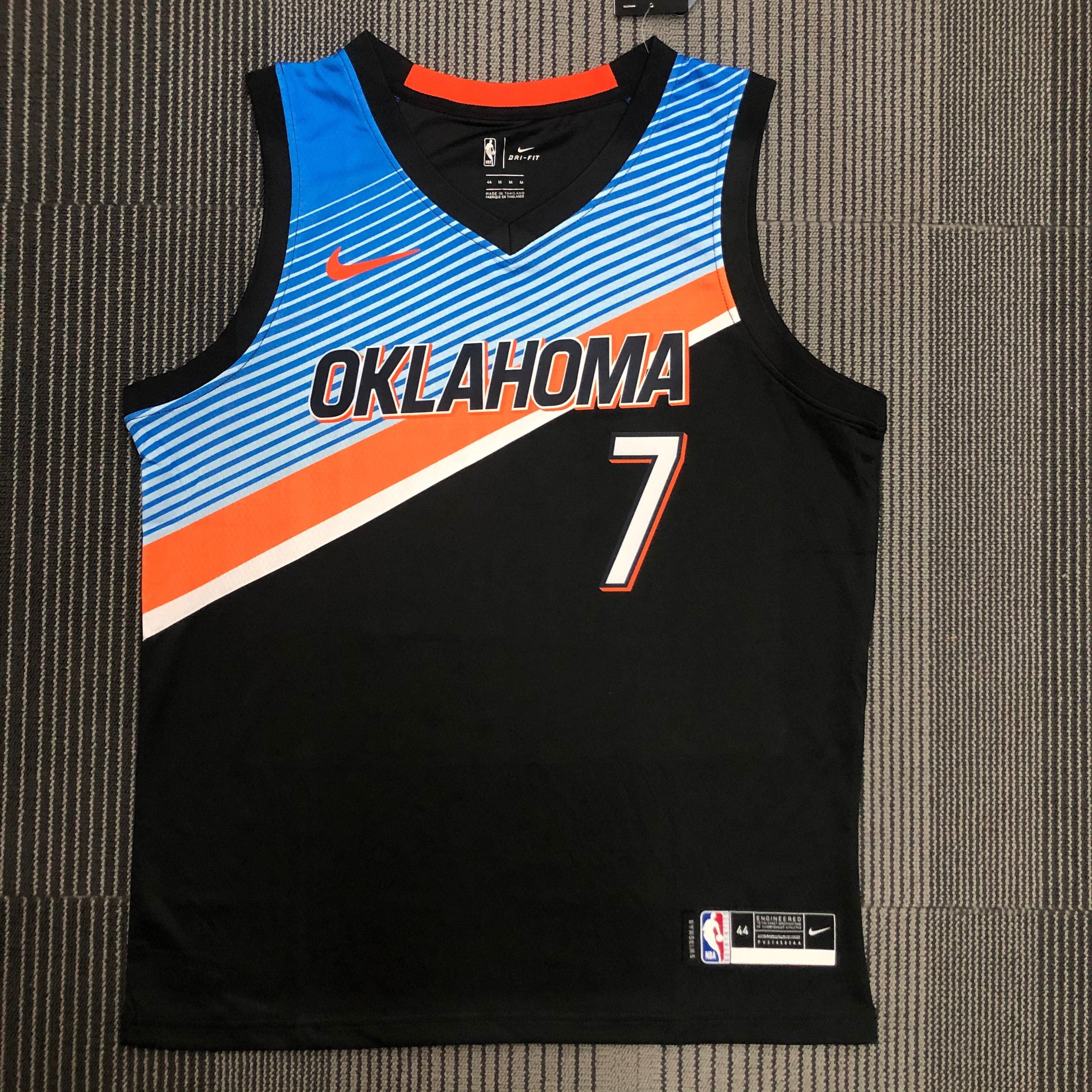 NBA Men Oklahoma City Thunder City Version Black #7 ANTHONY Jersey High Quality Name and Number Print - leoleo123123
