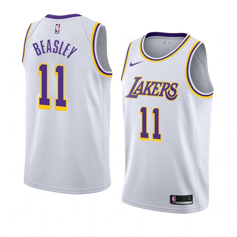 NBA Men Los Angeles Lakers #11 BEASLEY Retro White Round Neck Jersey High Quality Name and Number Print - leoleo123123
