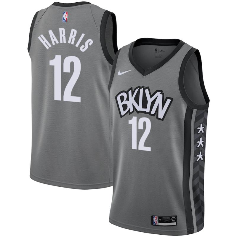 NBA Men New Brooklyn Nets Grey City #12 HARRIS Jersey High Quality Name and Number Print - leoleo123123