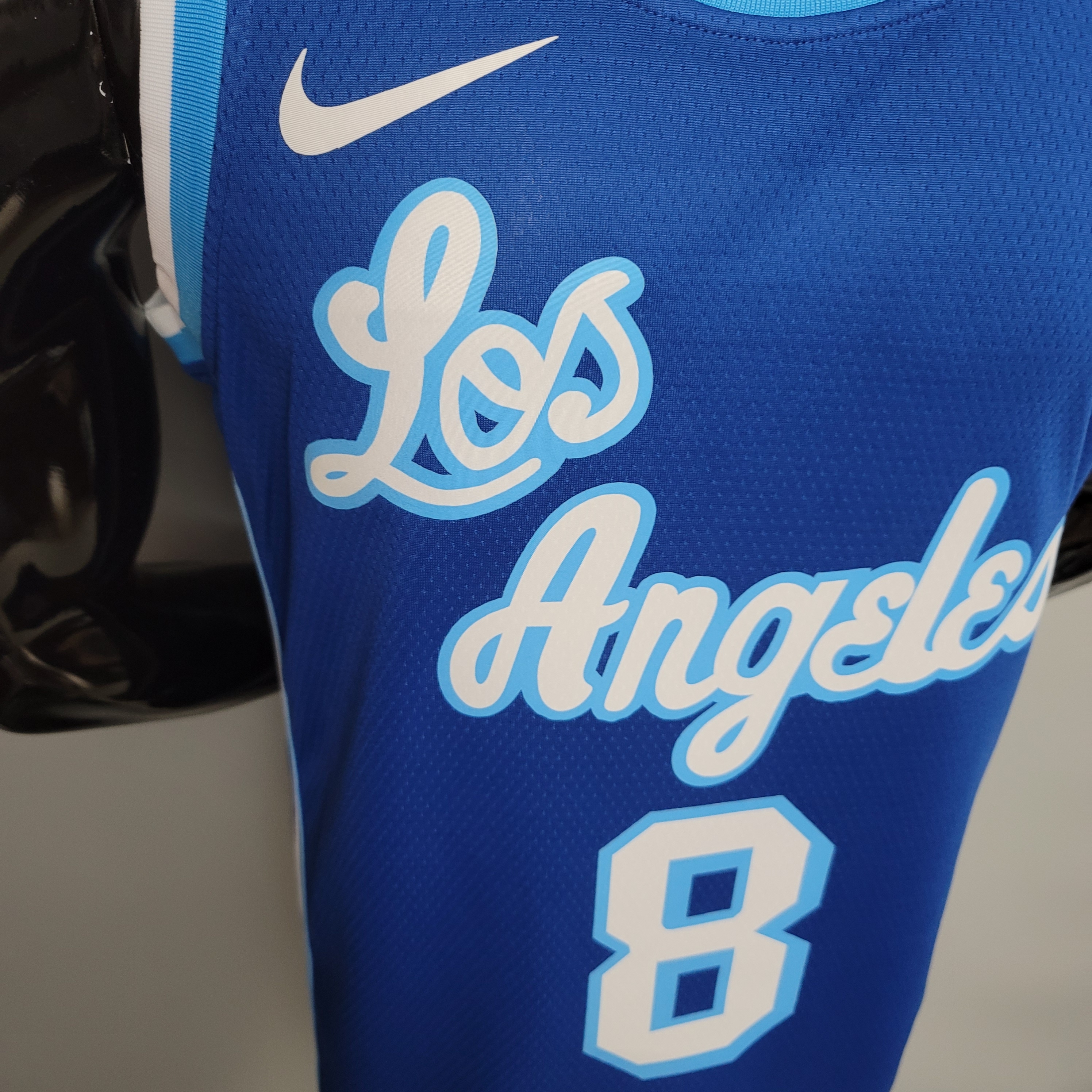NBA Finals Men Los Angeles Lakers Retro in Latin #8 BRYANT Blue Round Neck Jersey High Quality Name and Number Print - leoleo123123