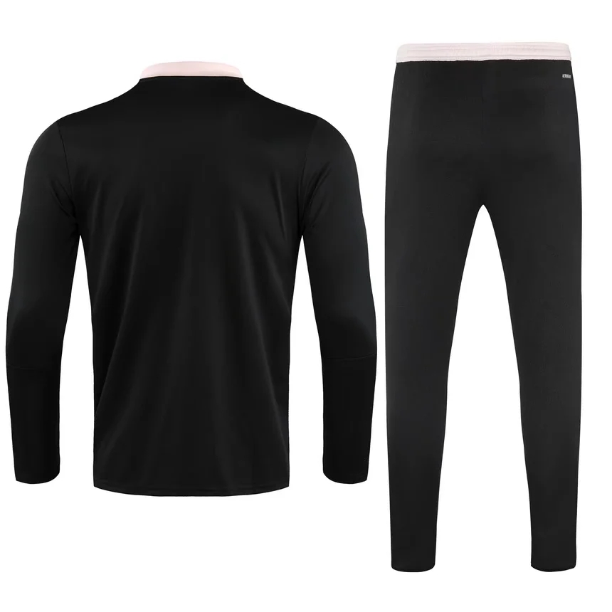 21-22 Juventus Black with Pink Collar Sweater Tracksuit Thai Quality - leoleo123123