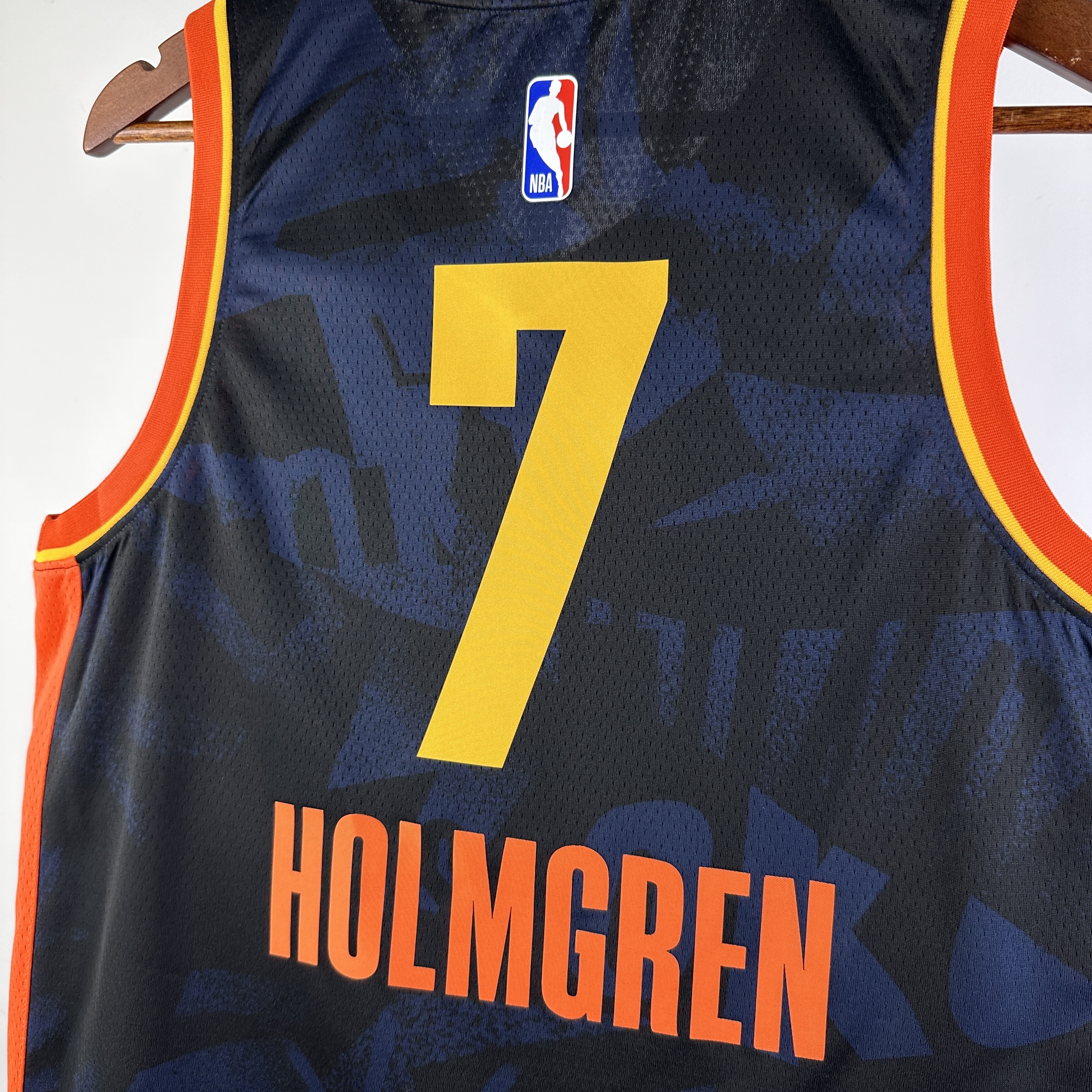 NBA Men 2024 Oklahoma City Thunder City Edition Dark Blue #7 HOLMGREN Jersey High Quality Name and Number Print - leoleo123123