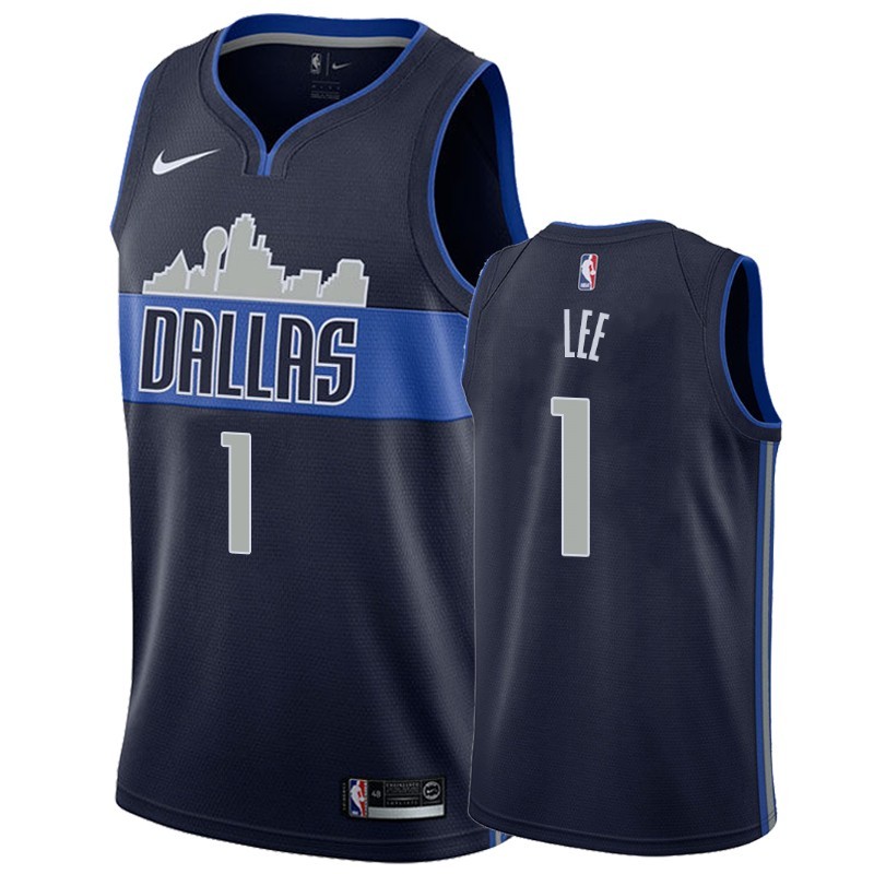 NBA Men Dallas Mavericks Dark Blue with Snow Mountain #1 LEE Jersey High Quality Name and Number Print - leoleo123123