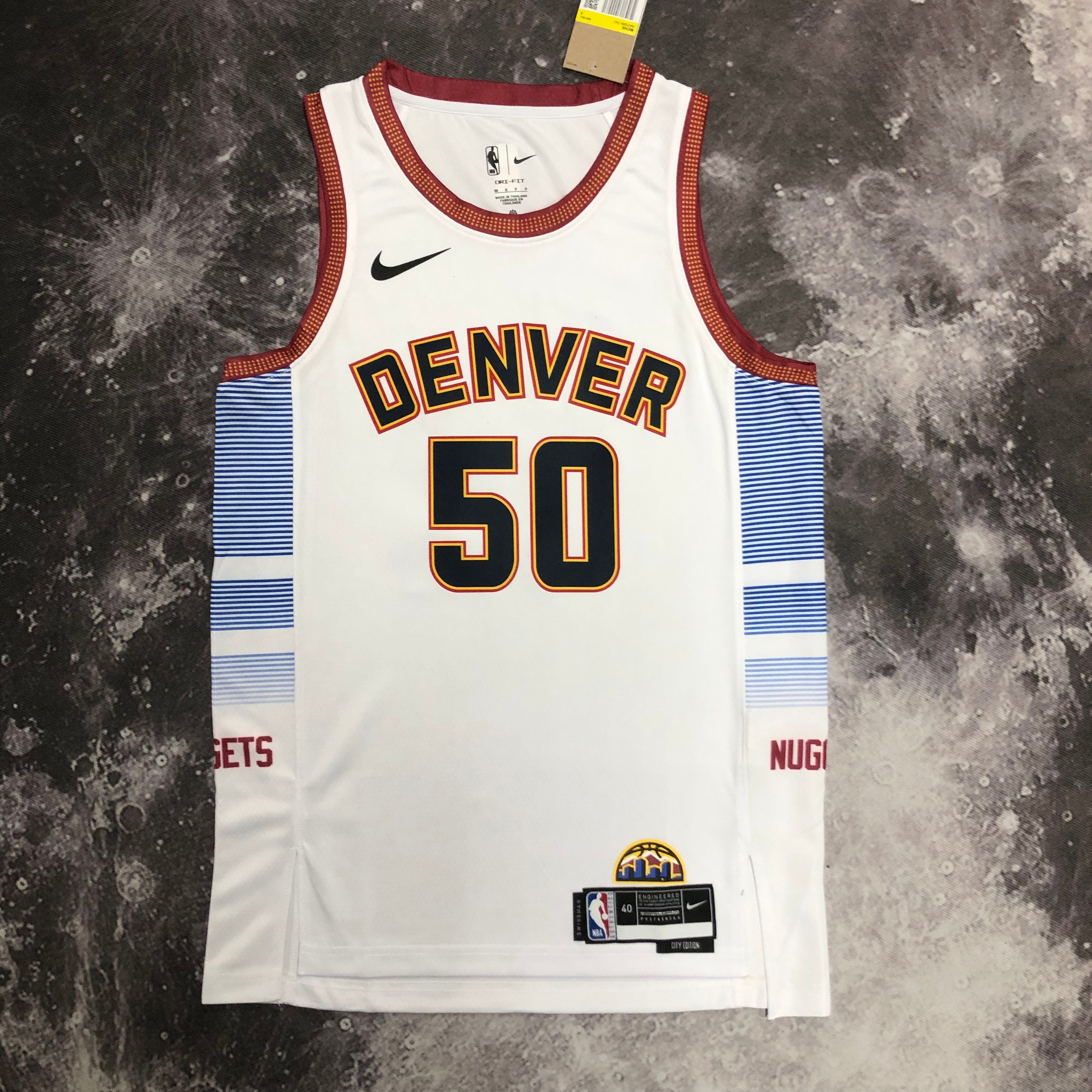 NBA Men Season 2023 Denver Nuggets White #50 GORDON Jersey High Quality Name and Number Print - leoleo123123