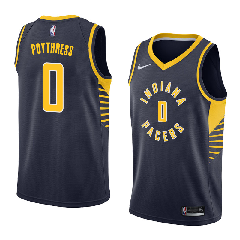 NBA Men Indiana Pacers Dark Blue #0 POYTHRESS Jersey High Quality Name and Number Print - leoleo123123