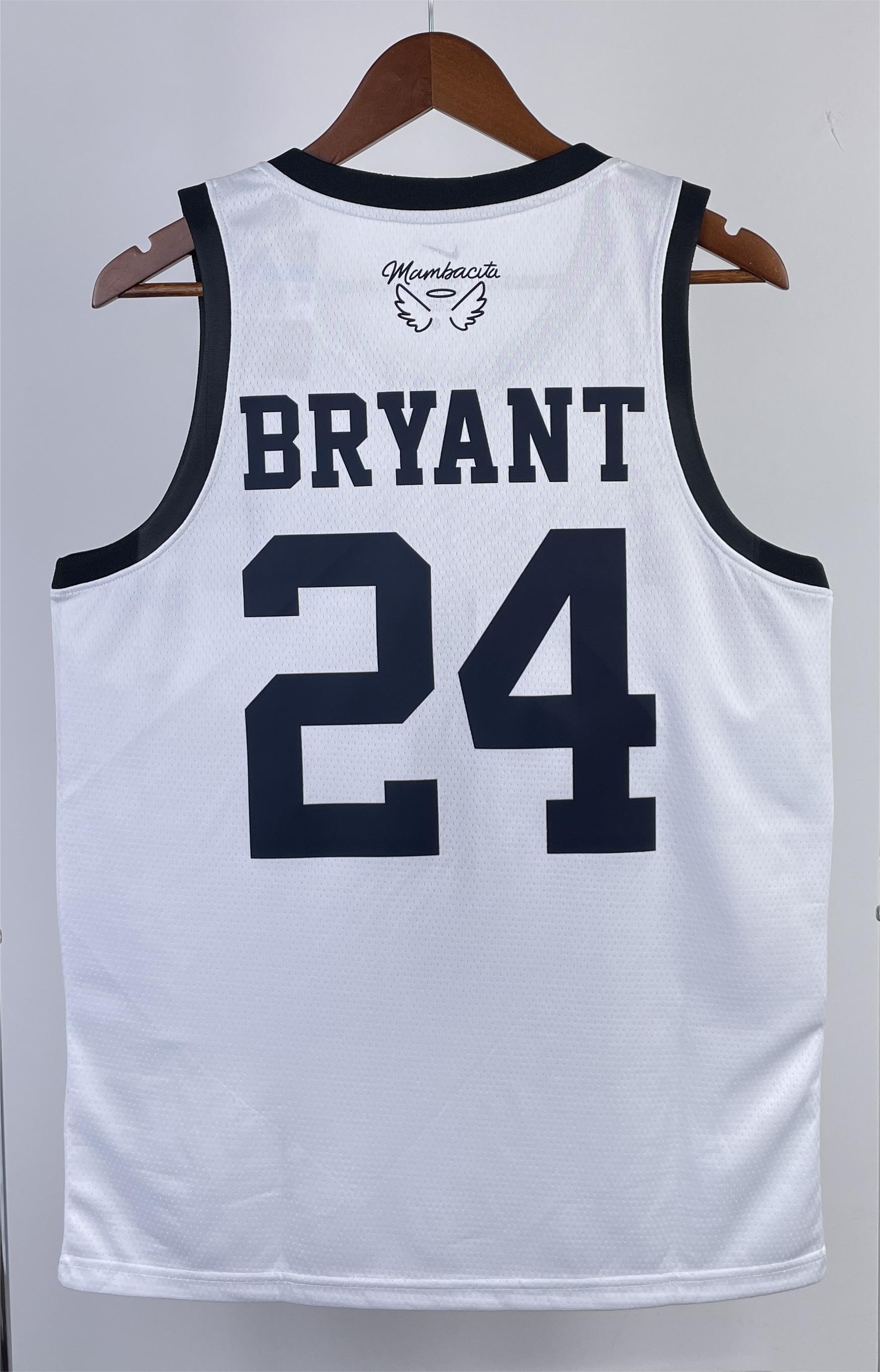 NBA Men Los Angeles Lakers MAMBA White #24 BRYANT Jersey High Quality Name and Number Print - leoleo123123