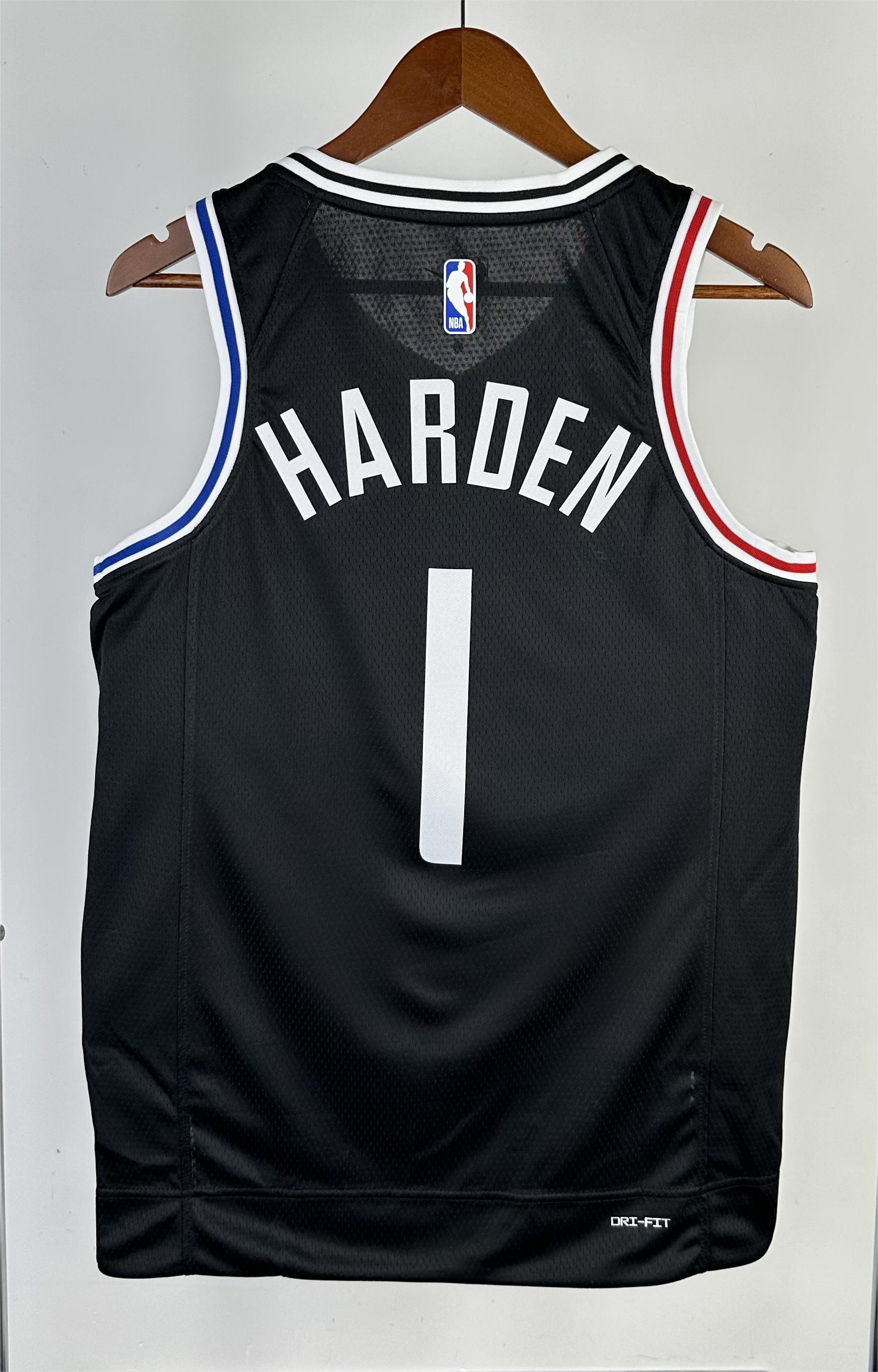 NBA Men Season 2023 Los Angeles Clippers Black City Edition #1 HARDEN Jersey High Quality Name and Number Print - leoleo123123
