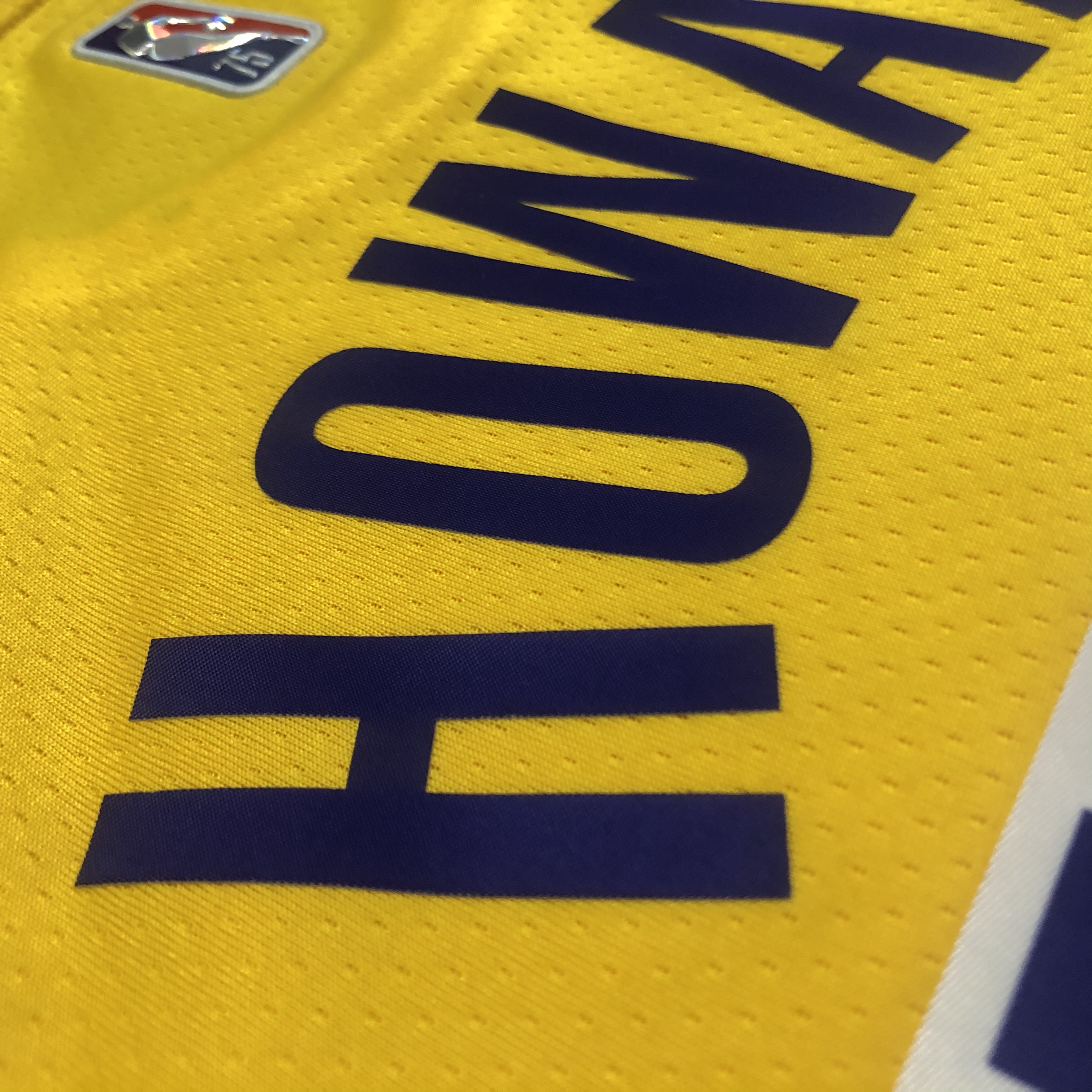 NBA 75th Anniversary Los Angeles Lakers Yellow Round Neck #39 HOWARD Jersey High Quality Name and Number Print - leoleo123123