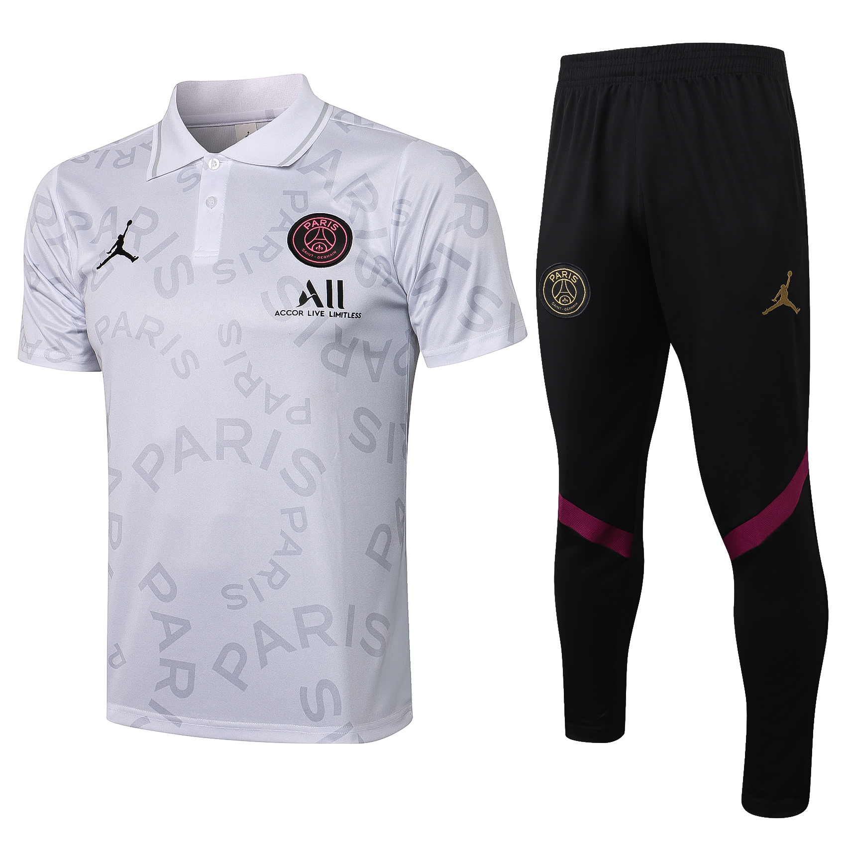 21-22 PSG Jordan White Polo Training Tracksuit Thai Quality - leoleo123123