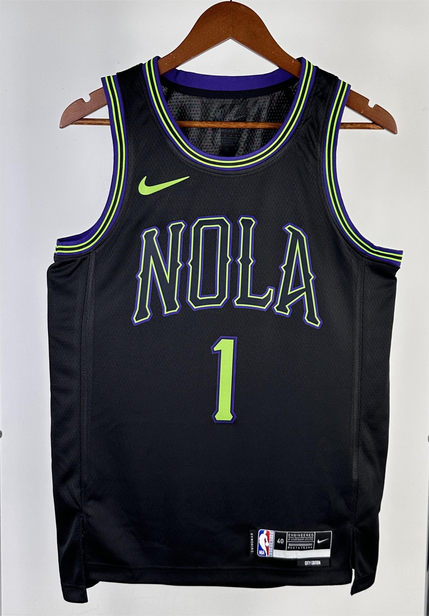 NBA Men 2024 New Orleans Pelicans Black City Edition #1 WILLIAMSON Jersey High Quality Name and Number Print - leoleo123123