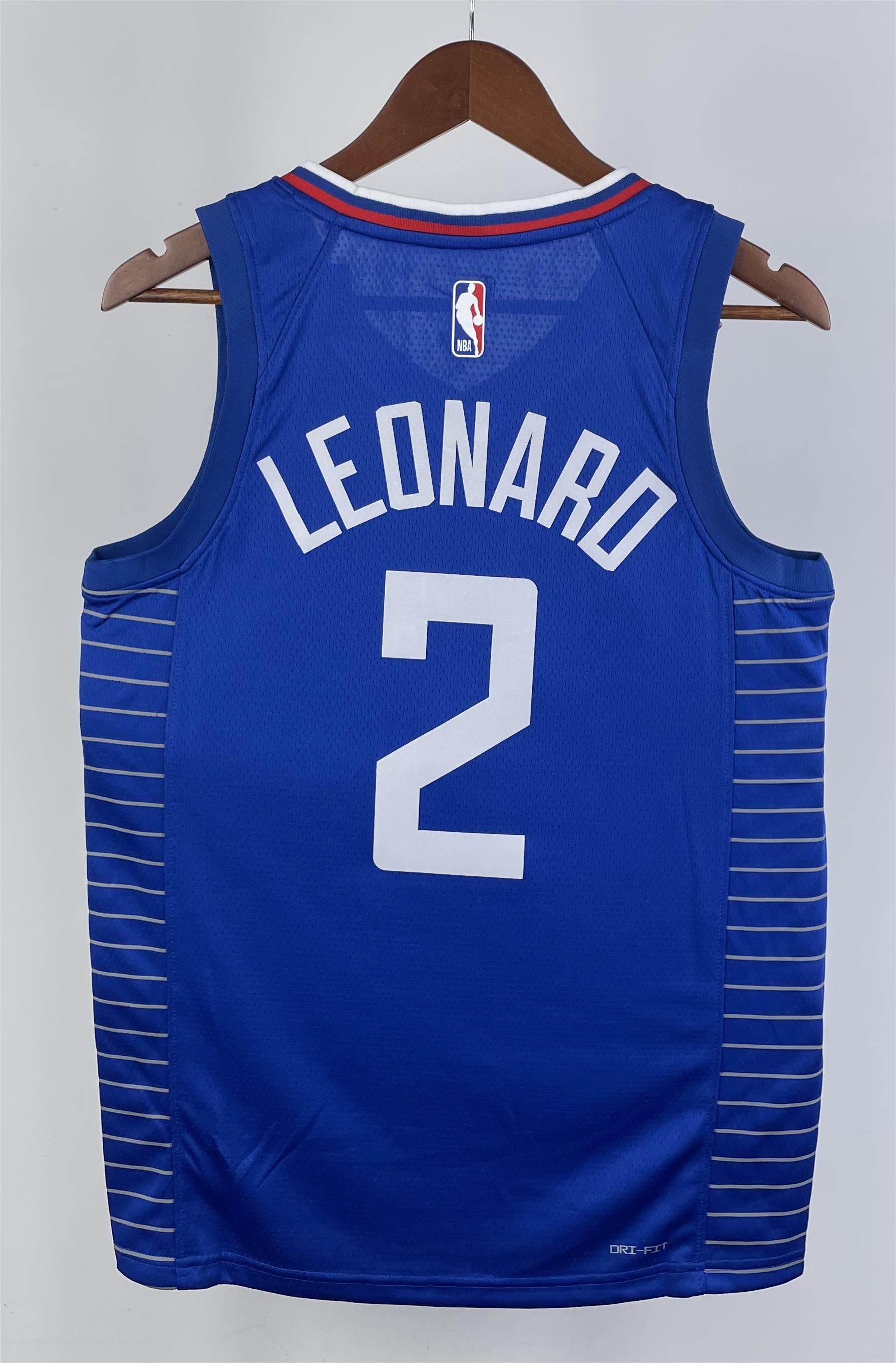 NBA Season 2023 Men Los Angeles Clippers Blue #2 LEONARD Jersey High Quality Name and Number Print - leoleo123123