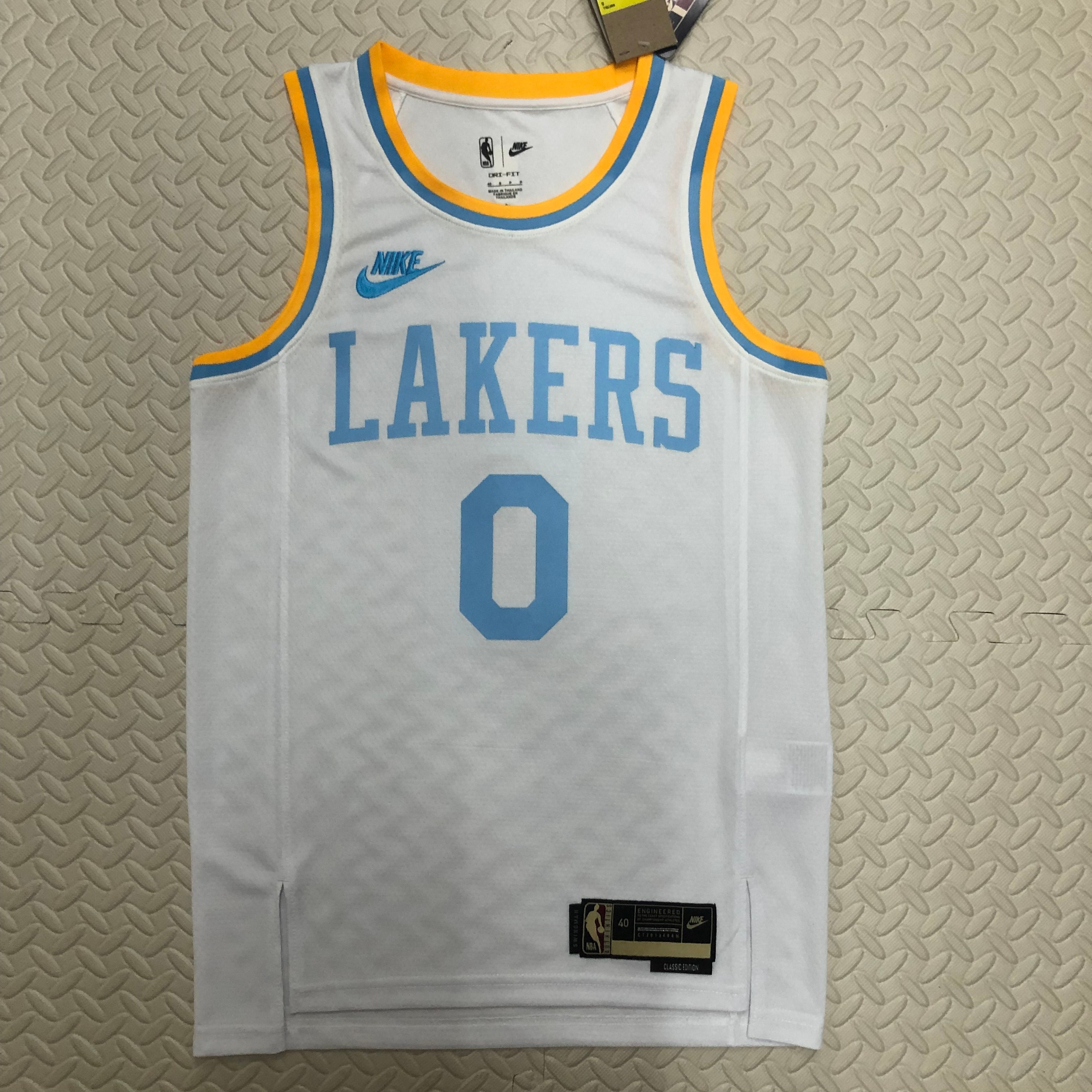 NBA Men Season 2023 Los Angeles Lakers White Retro Round Neck #0 WESTBROOK Jersey High Quality Name and Number Print - leoleo123123