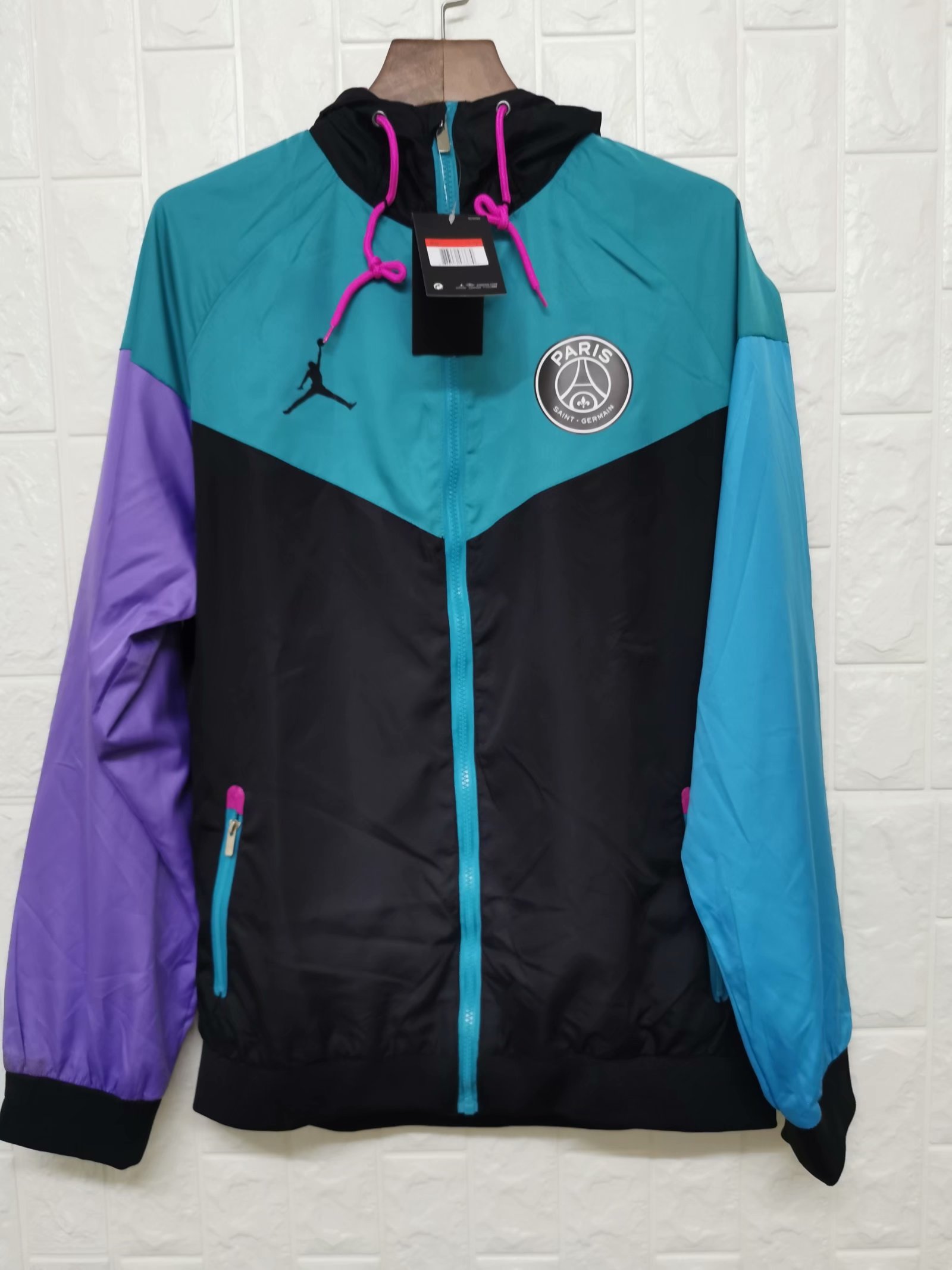 20-21 PSG Black with Jordan Logo Windbreaker Jacket Thai Quality - leoleo123123