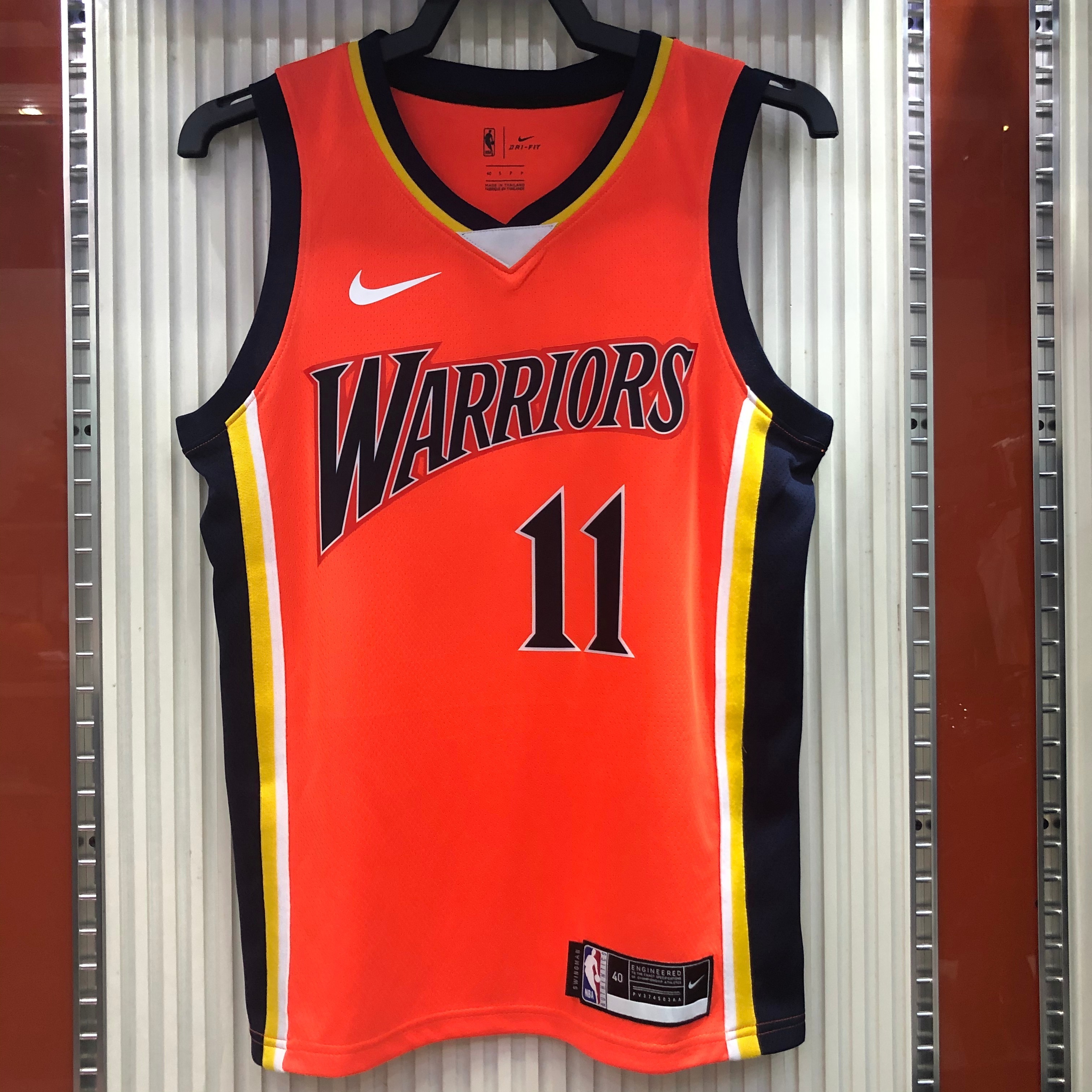 NBA Men Season 2021 Golden State Warriors Up-and-coming Star Orange #11 THOMPSON Jersey High Quality Name and Number Print - leoleo123123